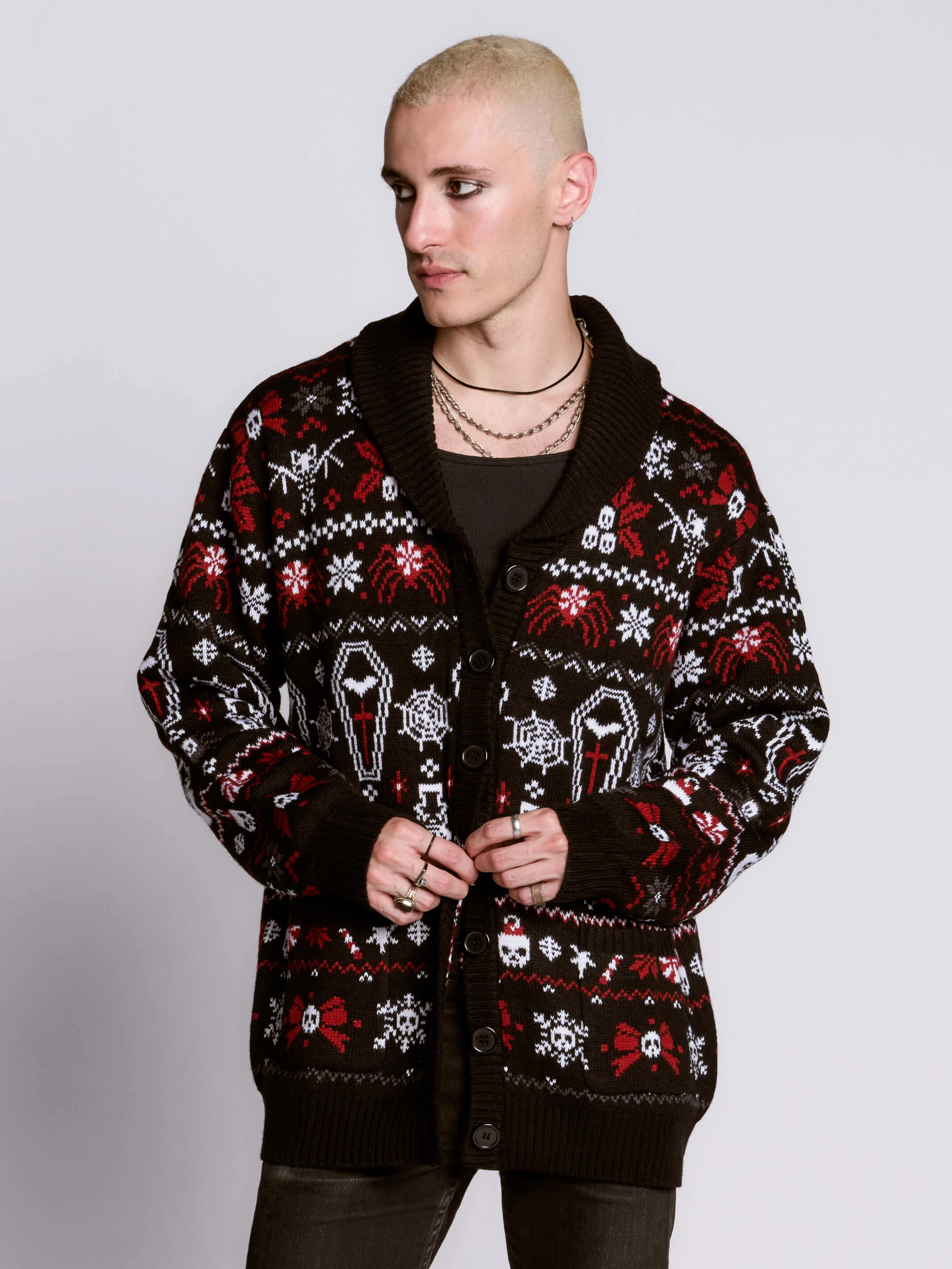 Ugly Xmas Cardigan Layering Style Luxury Fiber Blend