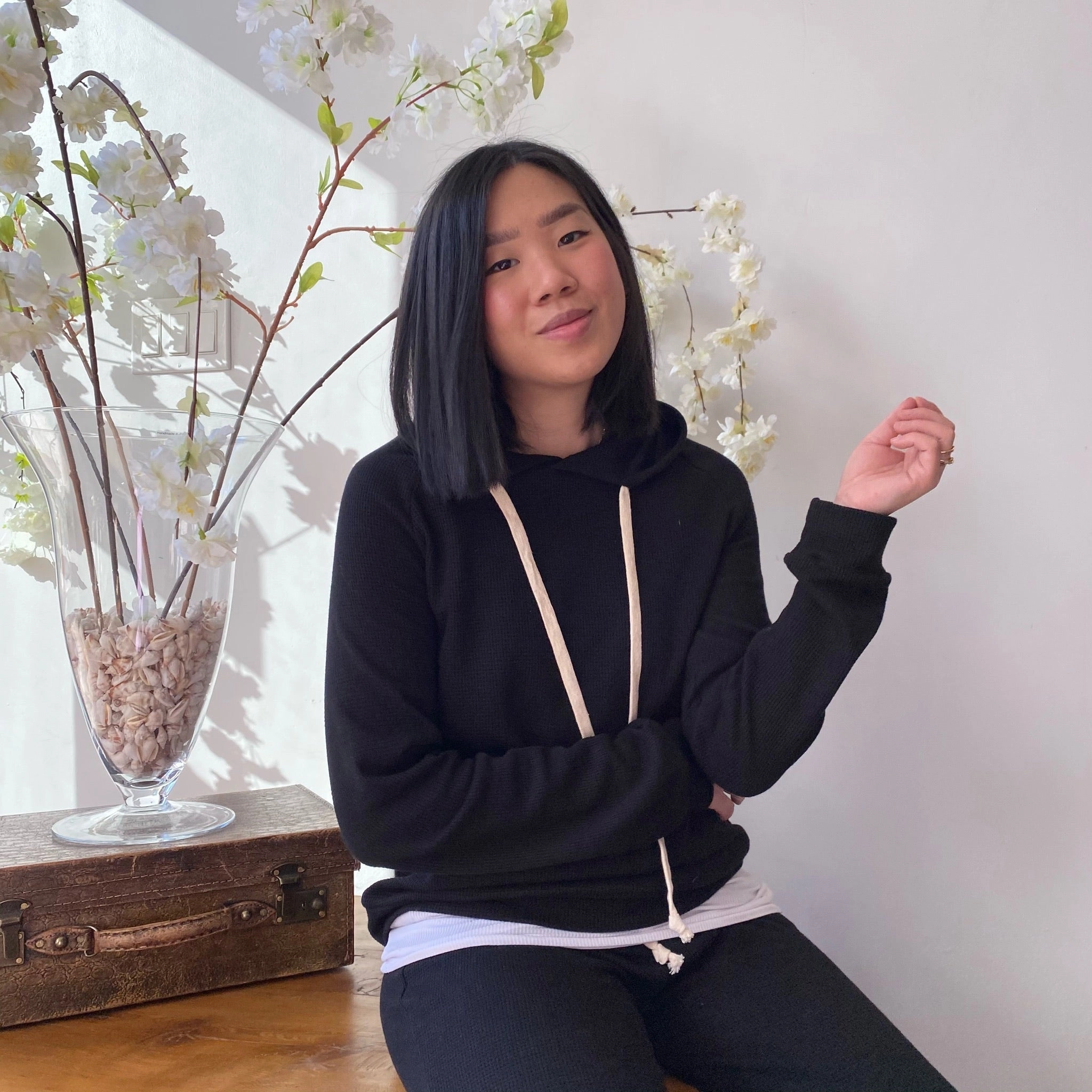 LOGAN Waffle Hoodie Soft Knit