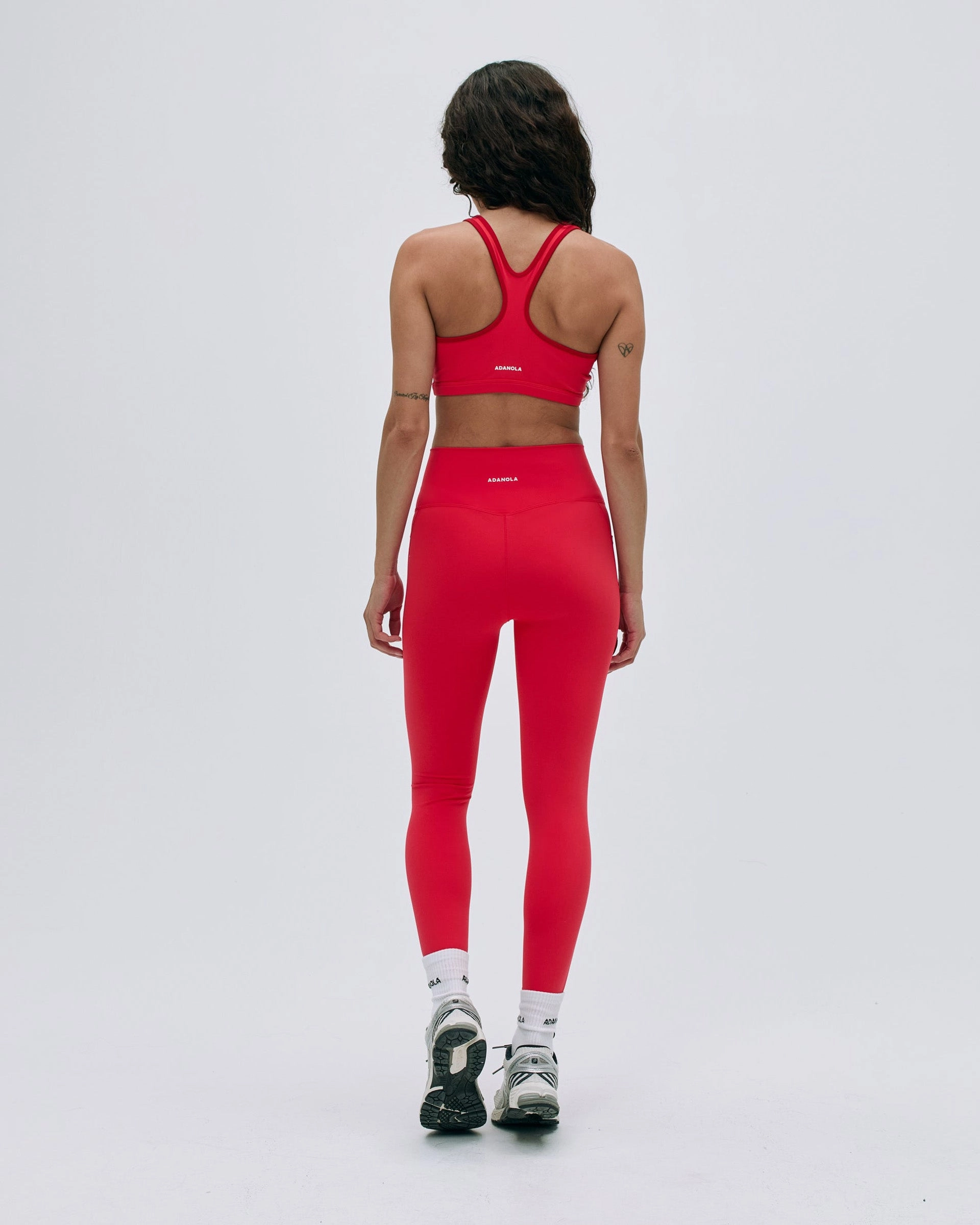 Ultimate Seam Detail Zip Pocket Leggings - Apple Red Postpartum Fit Summer Wear Slim and Comfortable Wear