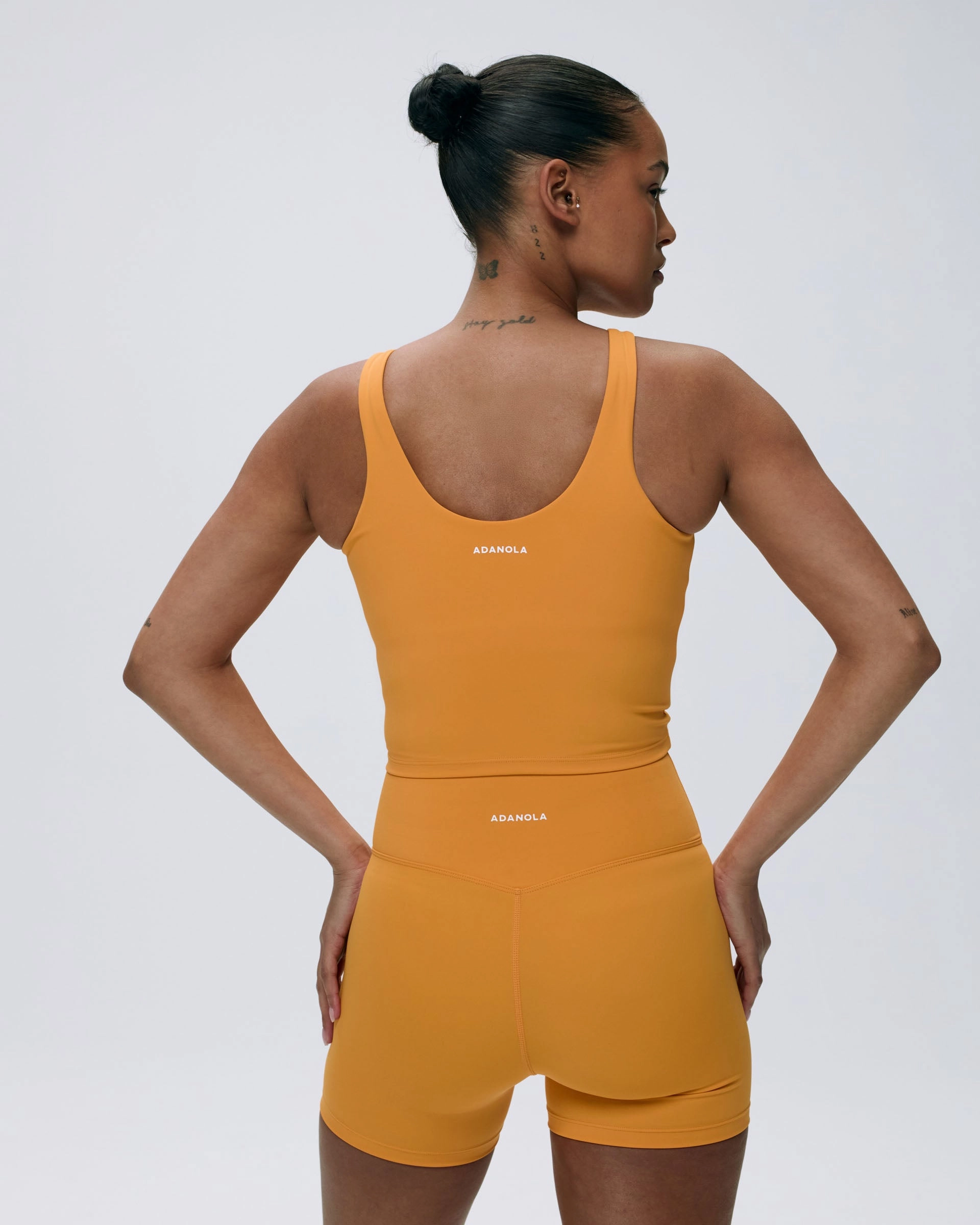 Clean Fabric Athletic Wear Ultimate Ultra Crop Shorts - Mango Orange