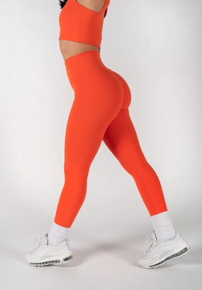 High Waist For Adults Daily Routine Rib Knit UltraLux Curve Contour Sculptseam? Legging Poppy