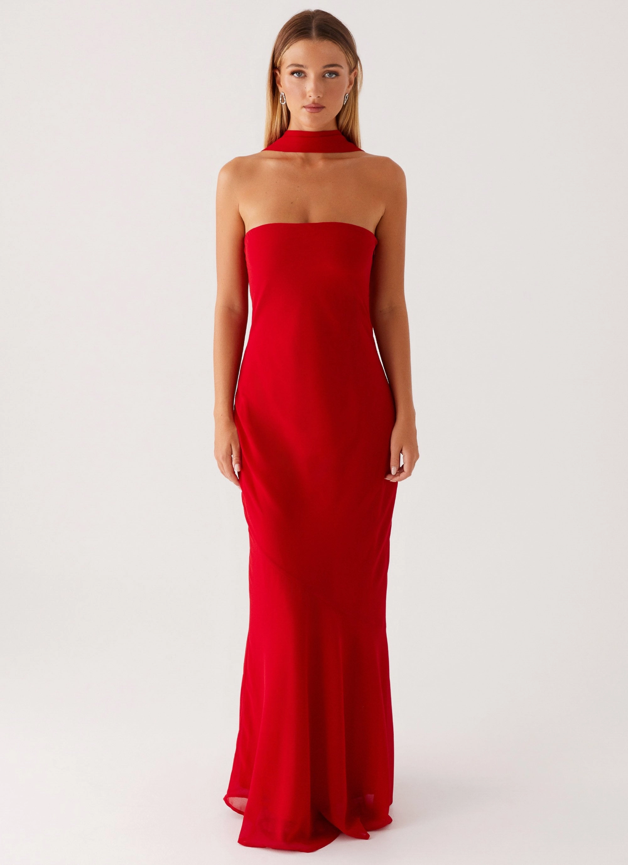 Indoor Event Romance Glow Under The Pagoda Maxi Dress - Red