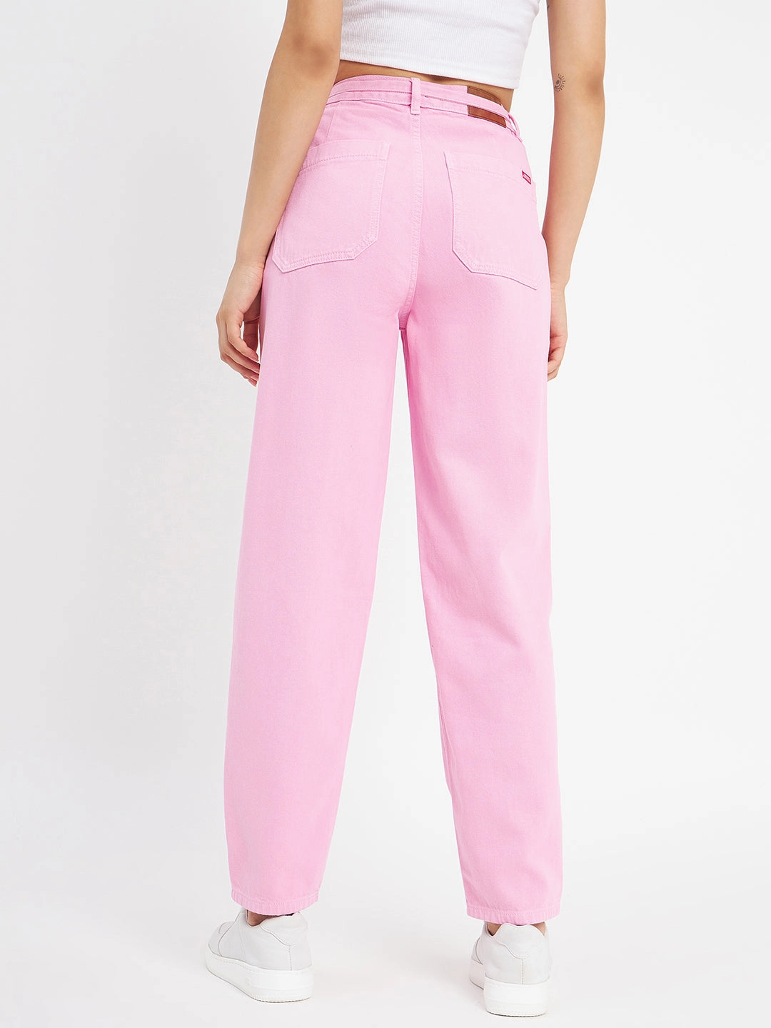 Madame Pink Denim Spring Mood Office Wear Minimalist