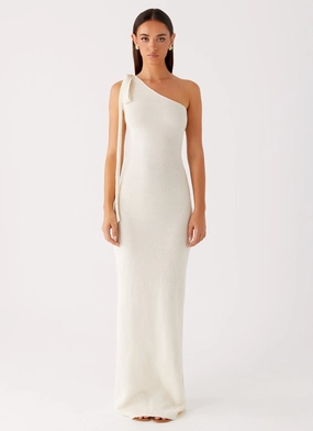 Quick Fit Easton Knit Maxi Dress - White