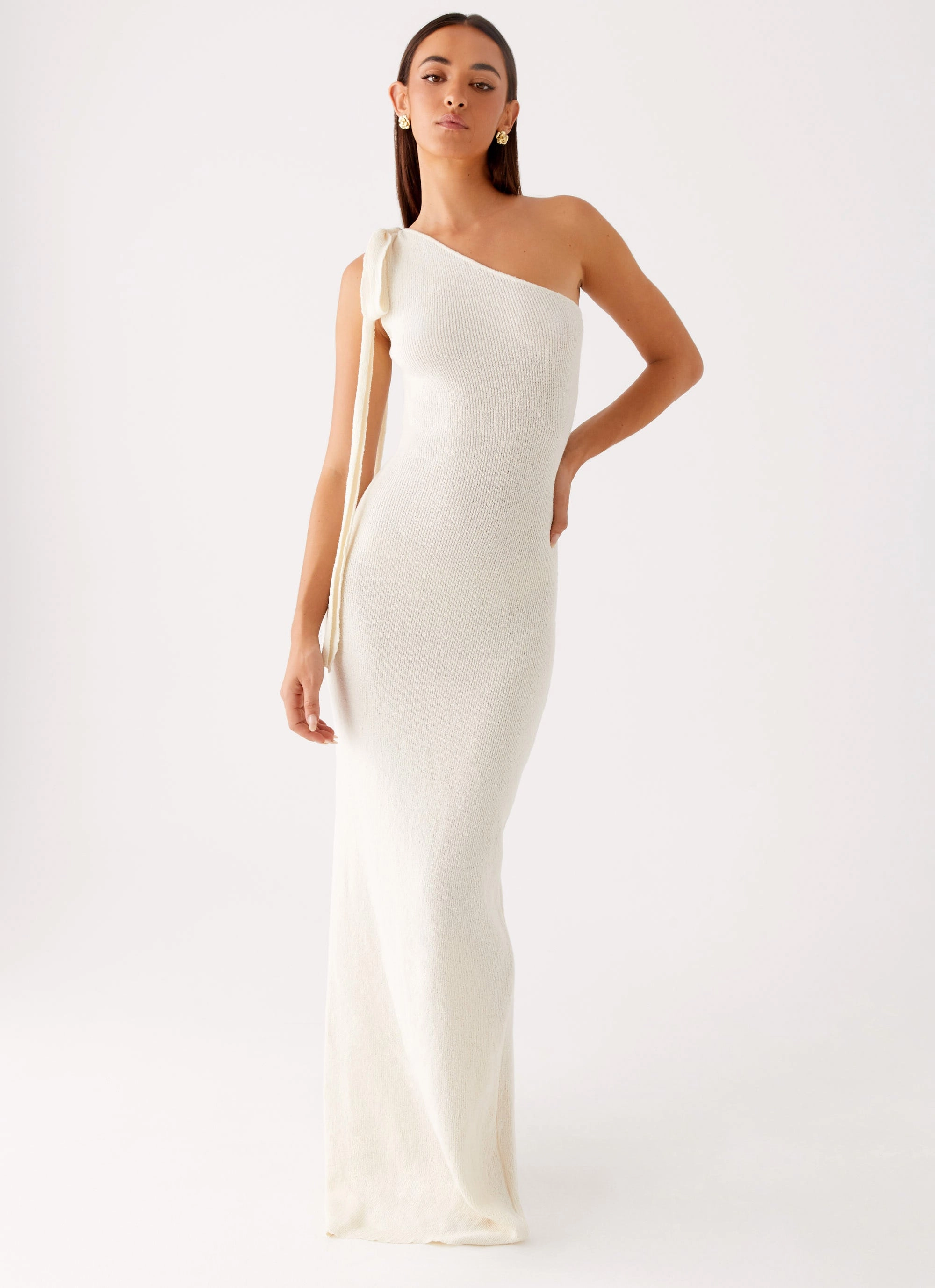 Easton Knit Maxi Dress - White Relaxing Style