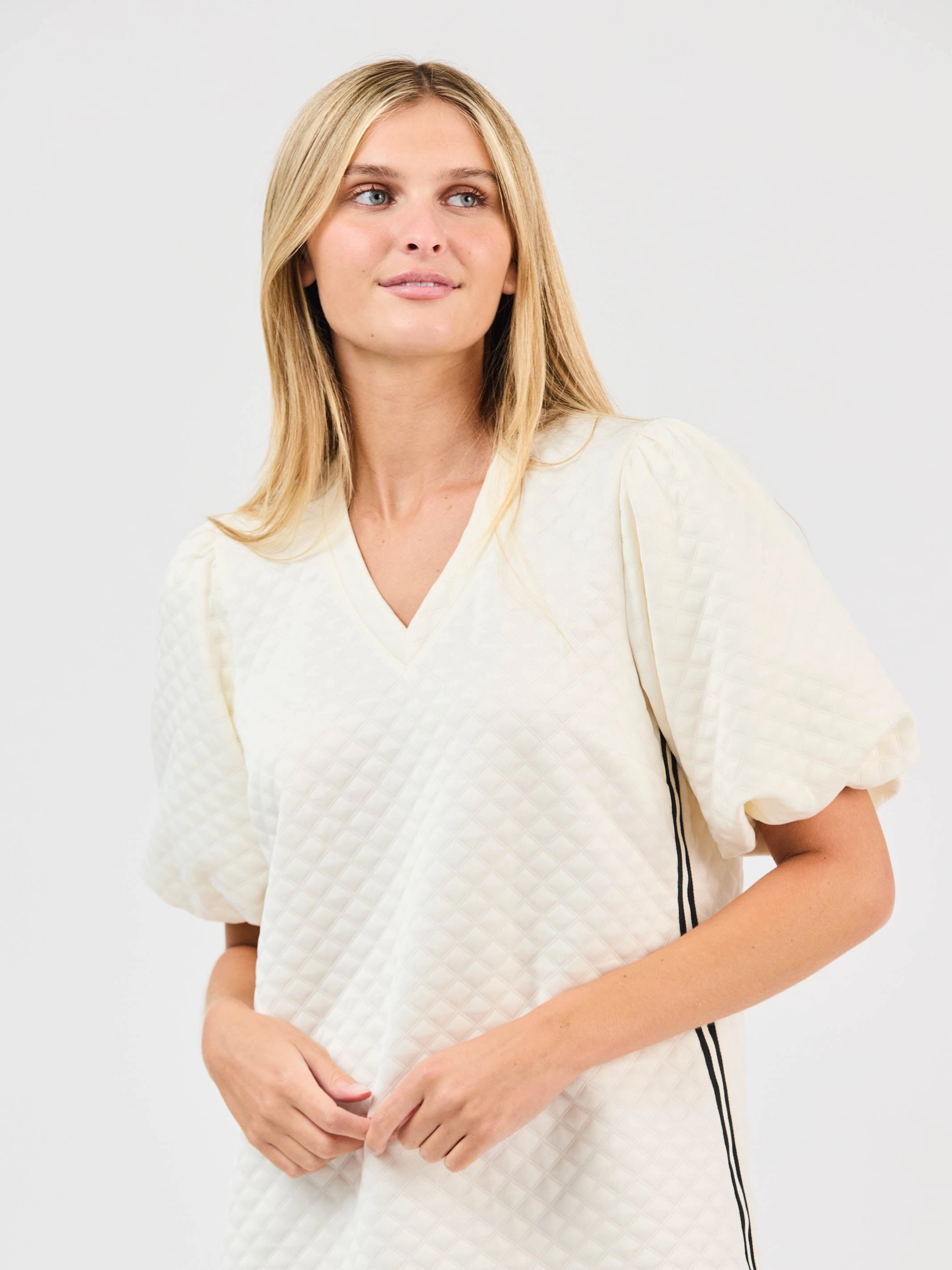 FINAL SALE - Stacey Dress | Ivory Comfy and Chic Sleek Design Fit