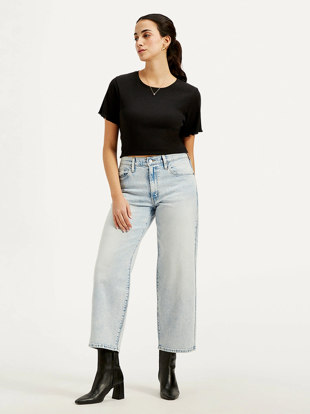 Traveler Gear Slim Women's Light Blue Baggy Dad Fit Mid Rise Jeans