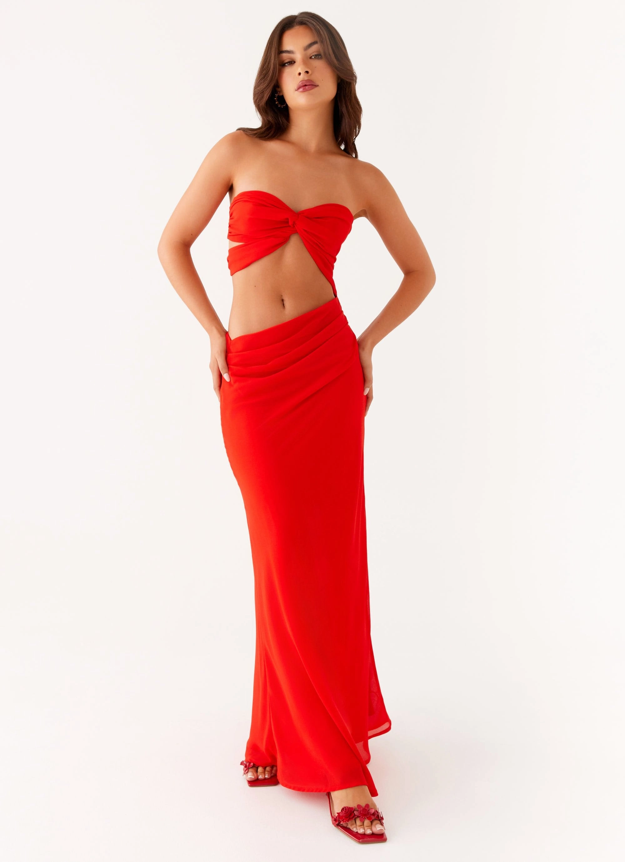 Brunch Tone Carla Maxi Dress - Red