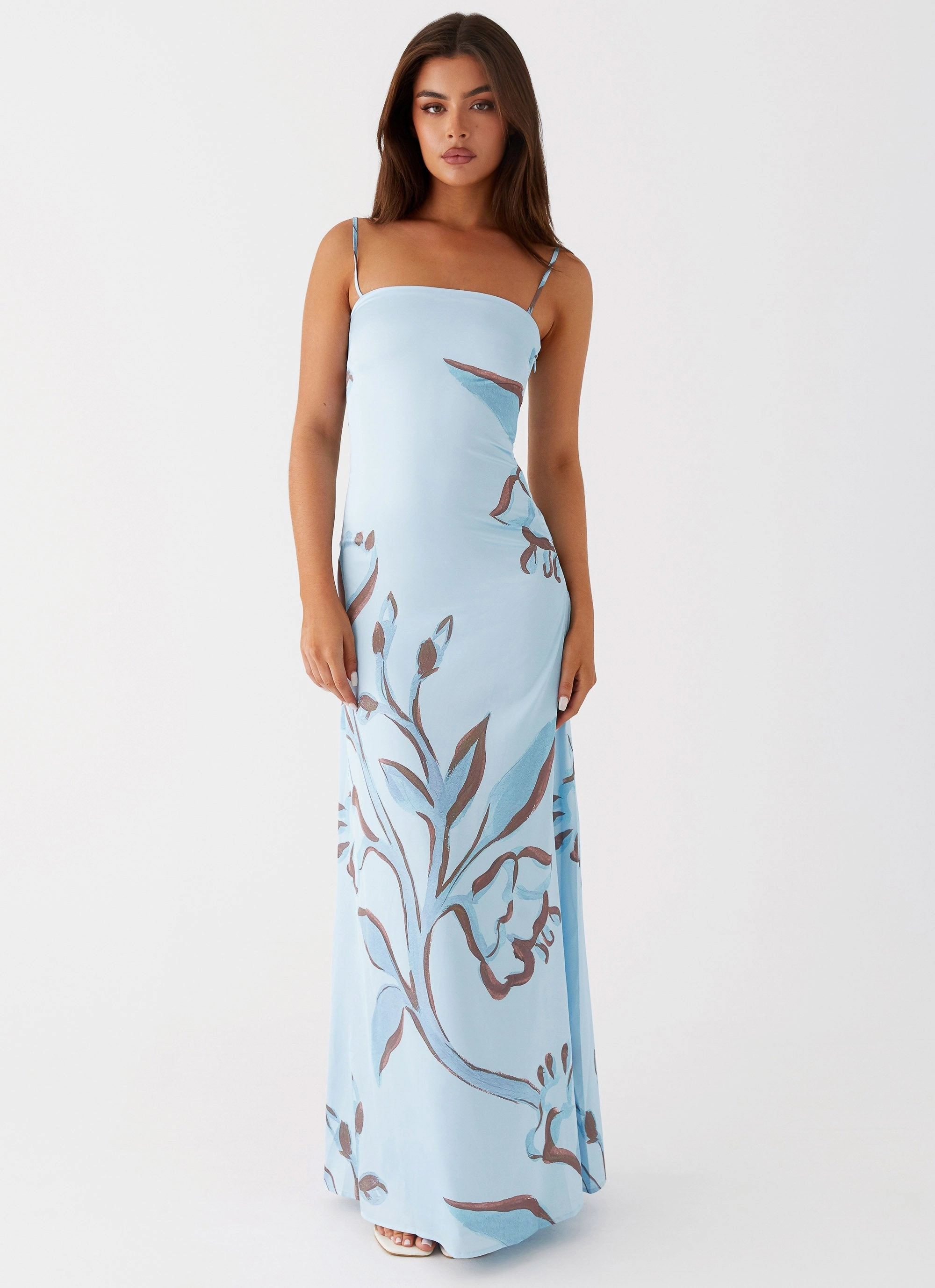 Aster Bloom Maxi Dress - Blue Floral Midnight Mood