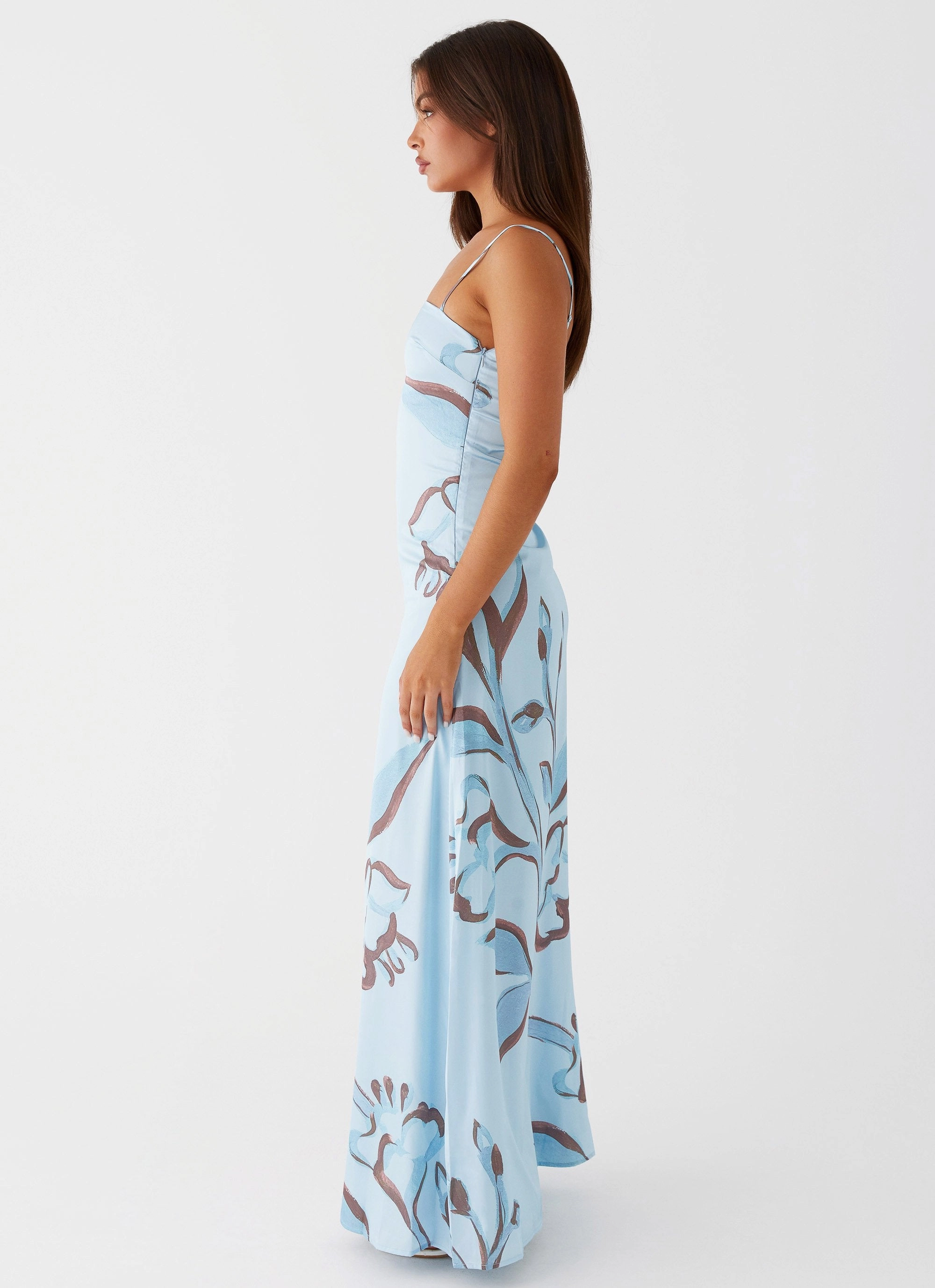 Aster Bloom Maxi Dress - Blue Floral garden wedding