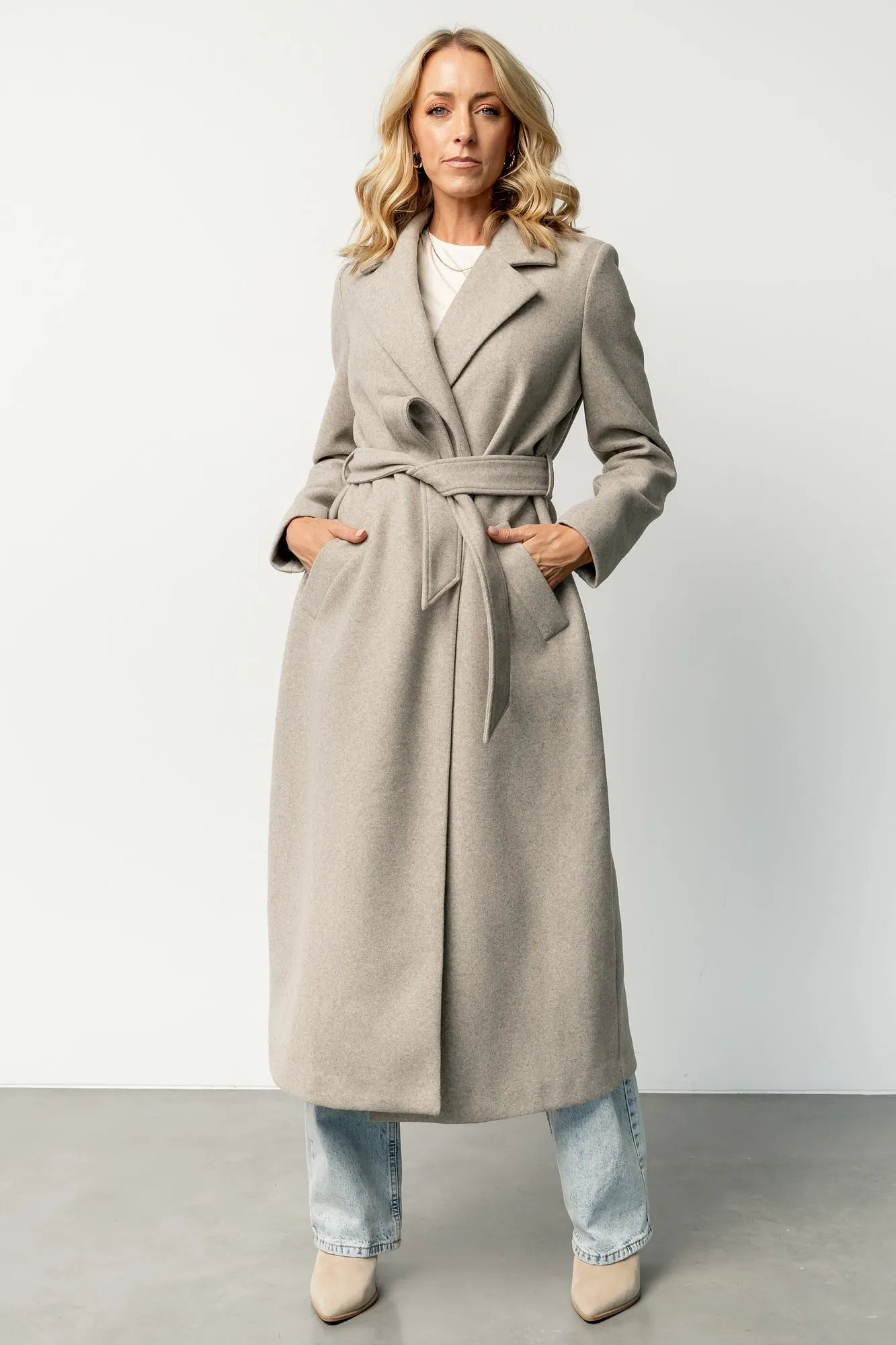 Glenwood Coat | Greige Mesh Lining Fleece Inside