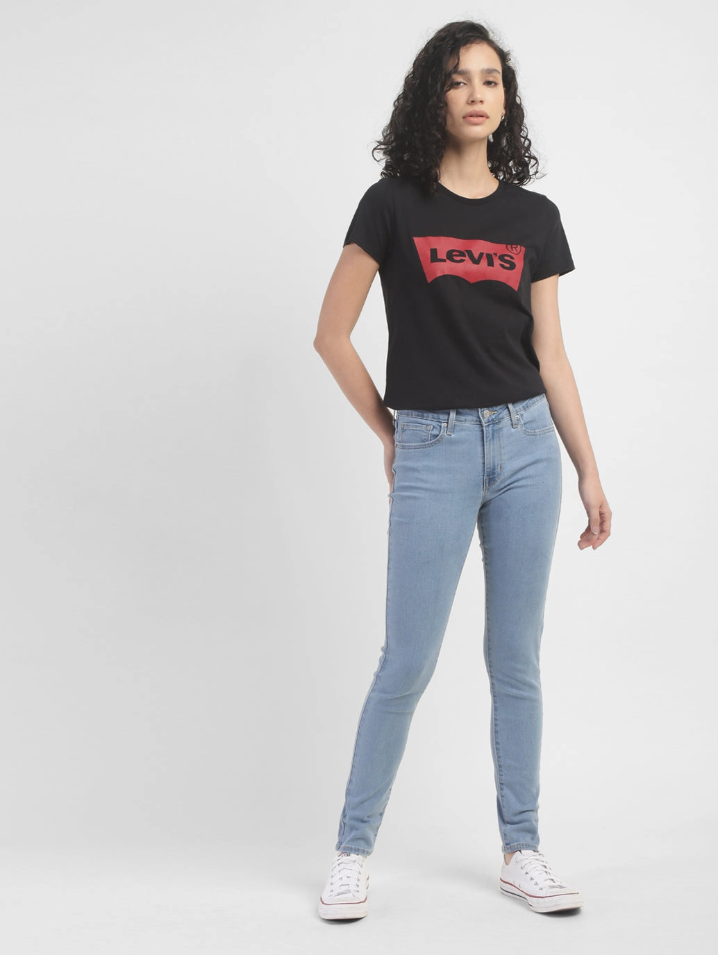 Women's 711 Blue Skinny Fit Mid Rise Jeans Sustainable Dye Methods Leisure Wear