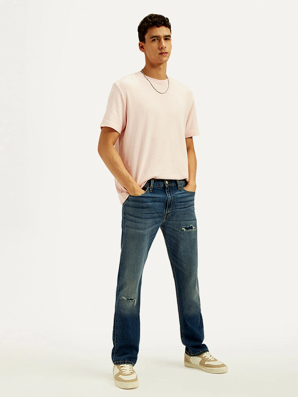 Men's Tinted 513 Med Indigo Slim Straight Fit Mid Rise Jeans Casual Morning Stroll