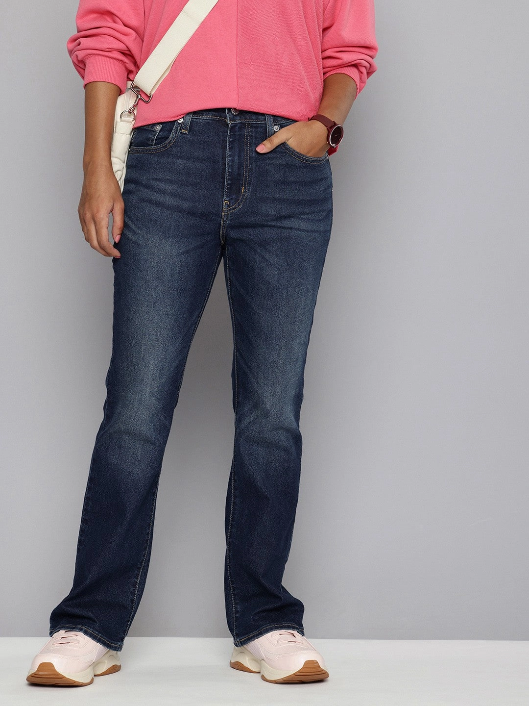 Minimalist Daily Wear Loose Street Basics Women's 710 Blue Skinny Fit High Rise Jeans