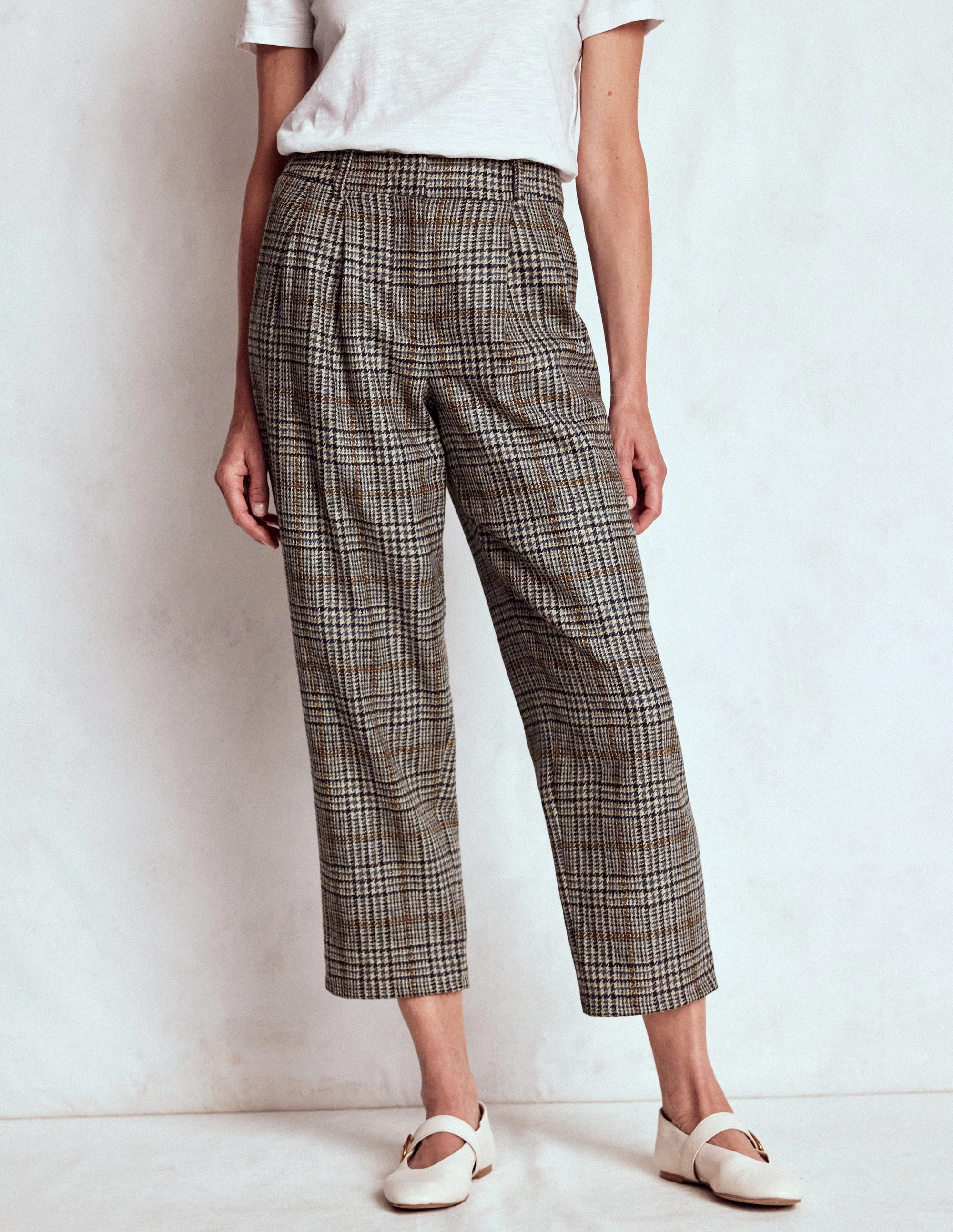 LowProfileStitching Bloomsbury Wool Trousers-Blue and Grey Prince of Wales