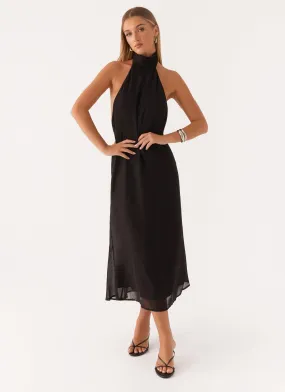 Minimal Design Emmalyn Midi Dress - Black