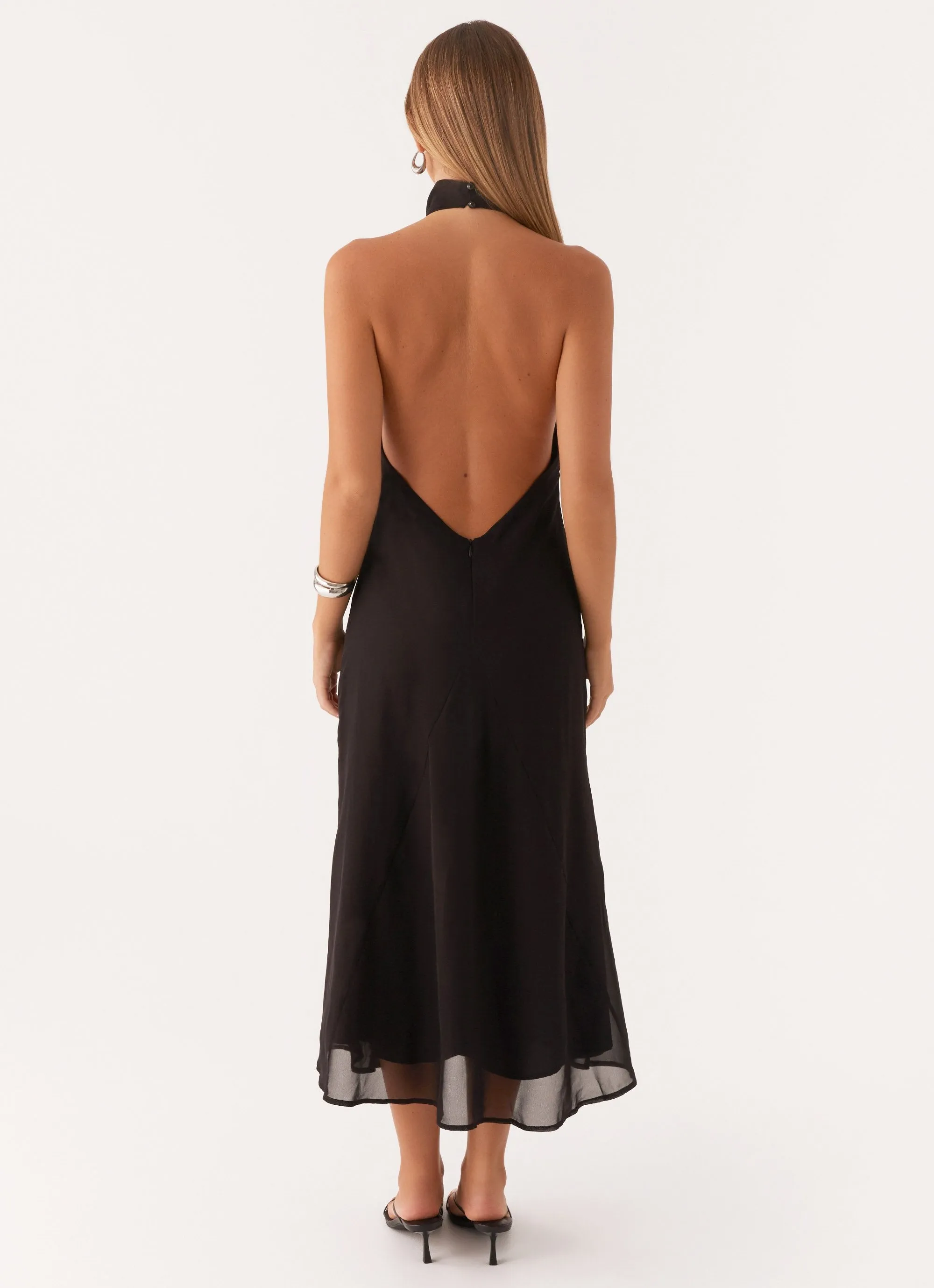 Emmalyn Midi Dress - Black Wrinkle-Free-Finish