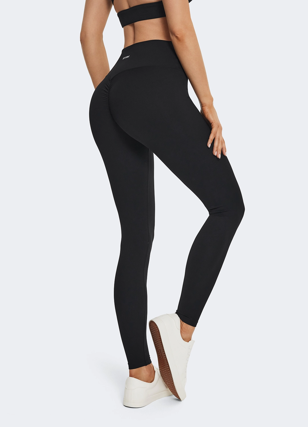 V-Cut Scrunch Leggings Butt Lifting Design Mesh Panel Casual Wearer