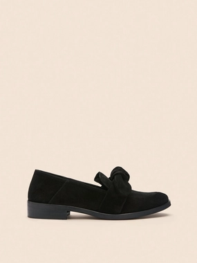 Slip-Free Shoes Charity Glow Valencia Black Suede Loafer
