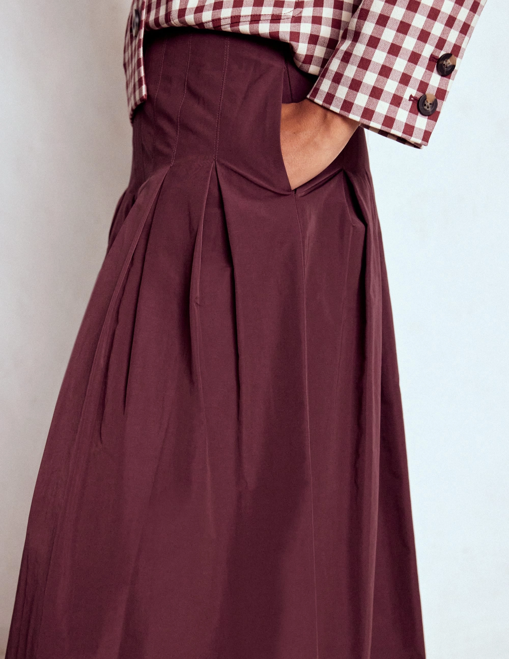 Mix Culture Valentina Taffeta Midi Skirt-Deep Wisteria