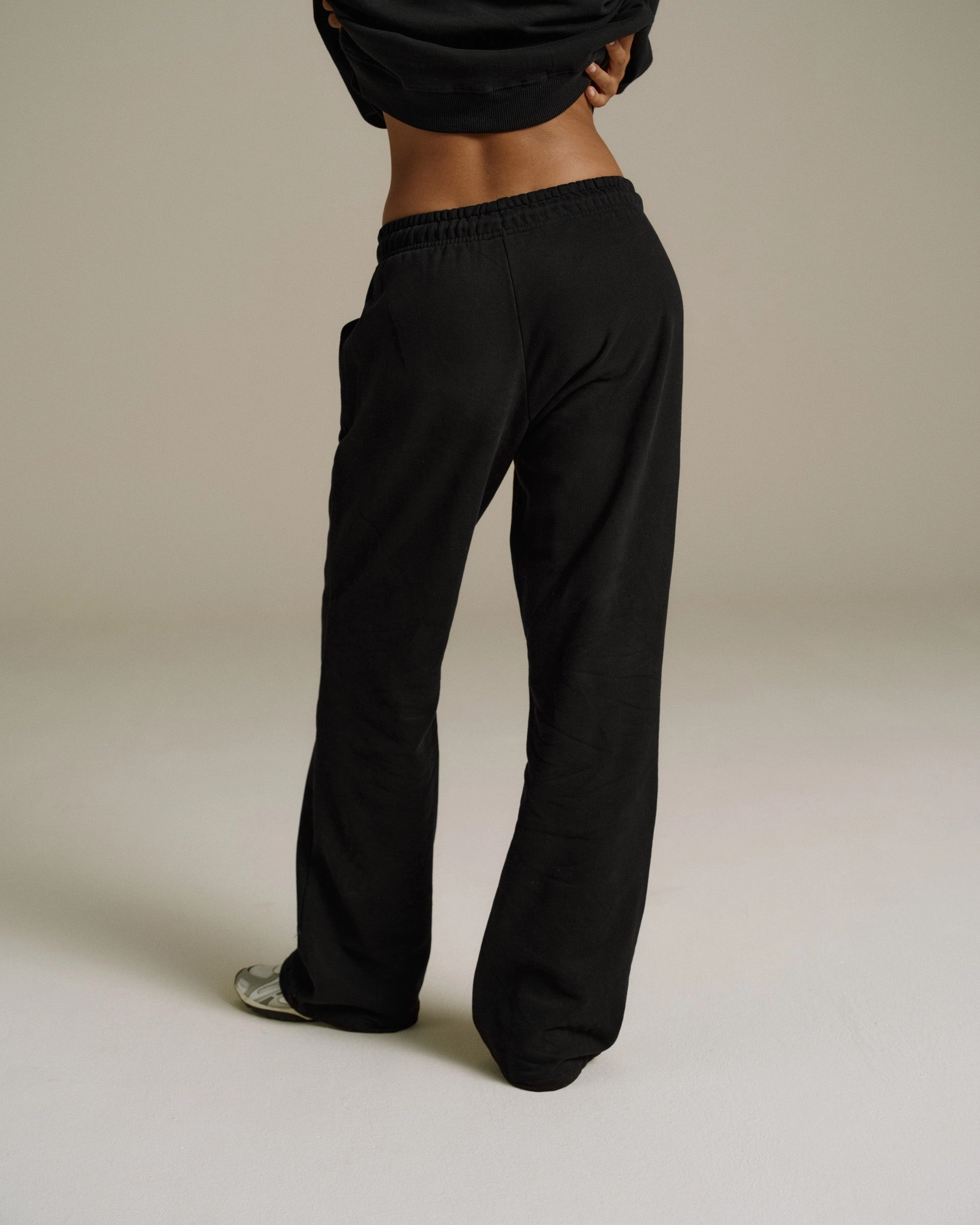 Varsity Loose Fit Straight Leg Sweatpants - Black FadeResistant