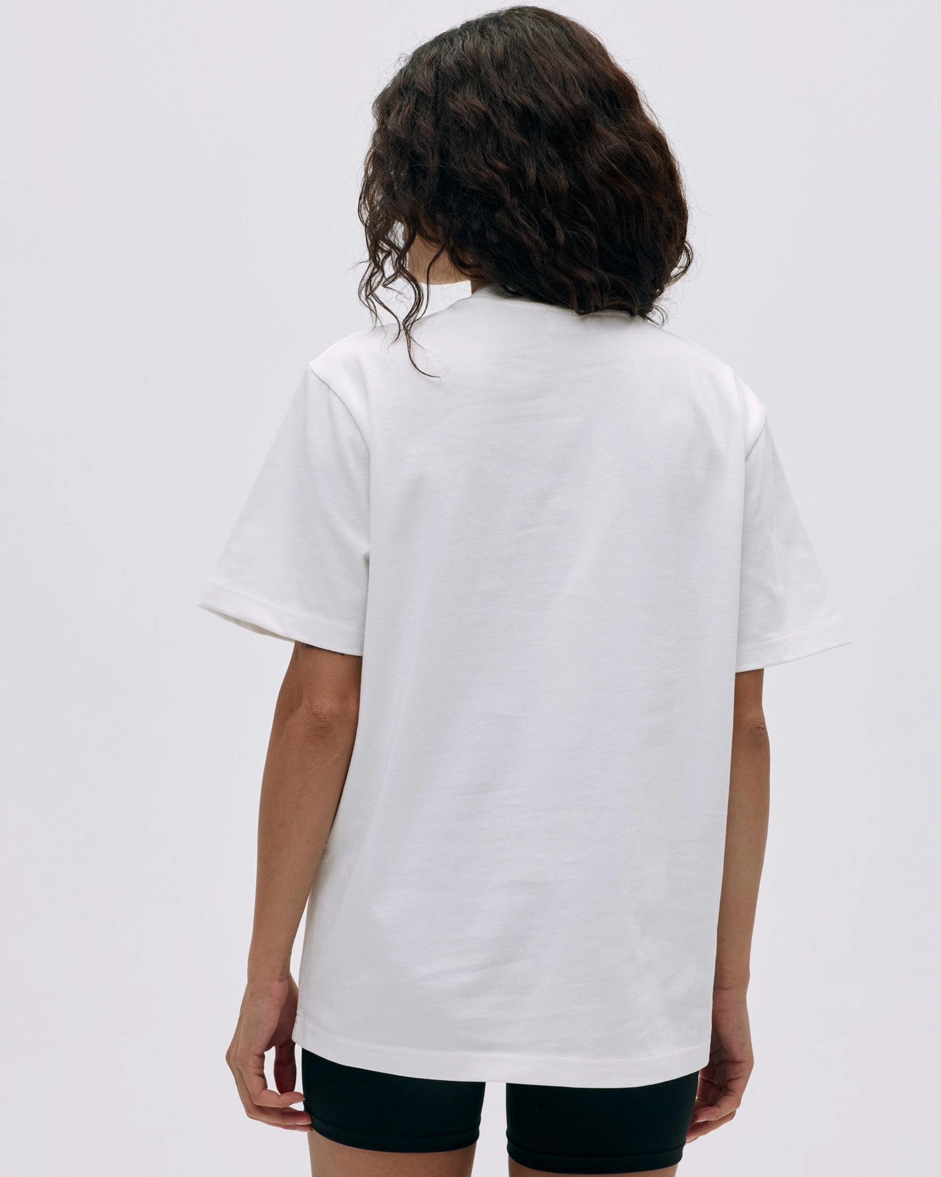 Varsity Short Sleeve Oversized T-shirt - White/Black Stretch Knit Material