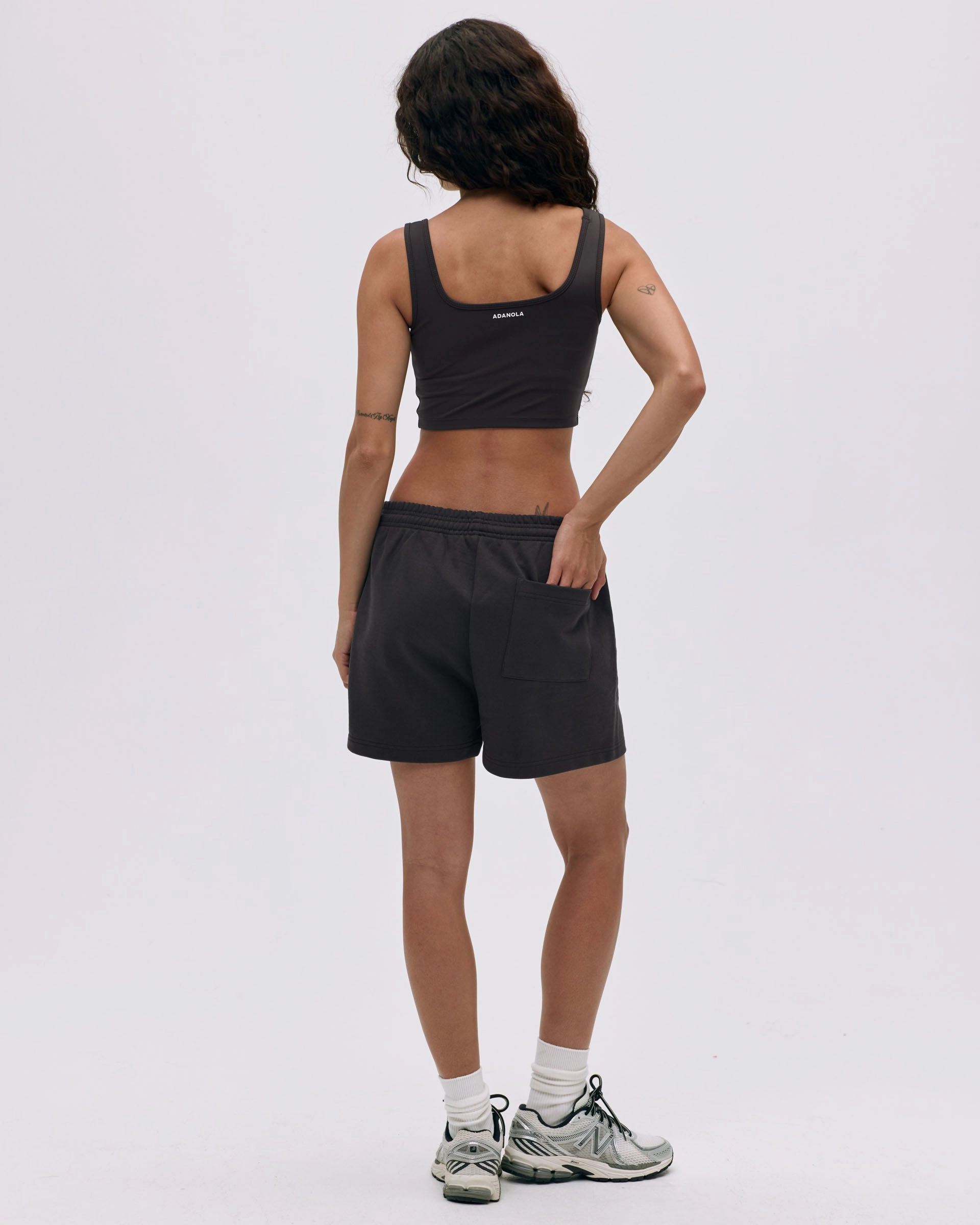 Varsity Sweat Shorts - Coffee Bean/Marshmallow White garden party wear Double Layered Panels