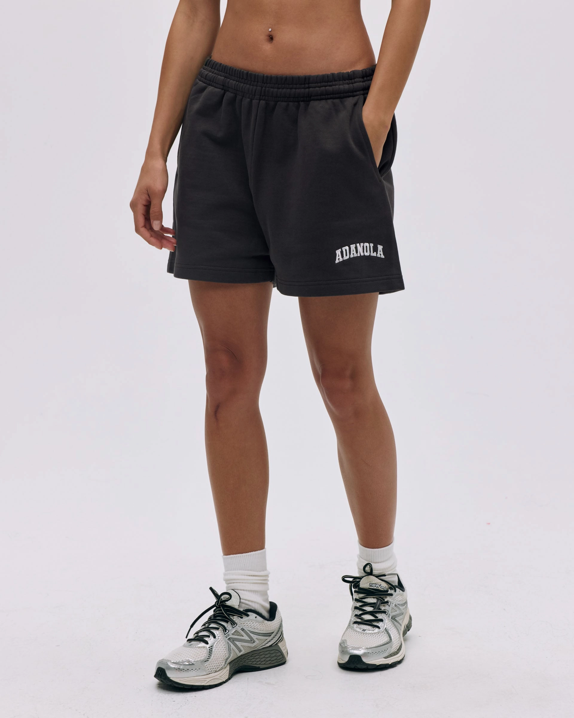 Varsity Sweat Shorts - Coffee Bean/Marshmallow White Stretch performance