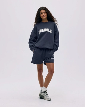 Varsity Sweat Shorts - Midnight Blue/Marshmallow White energetic look