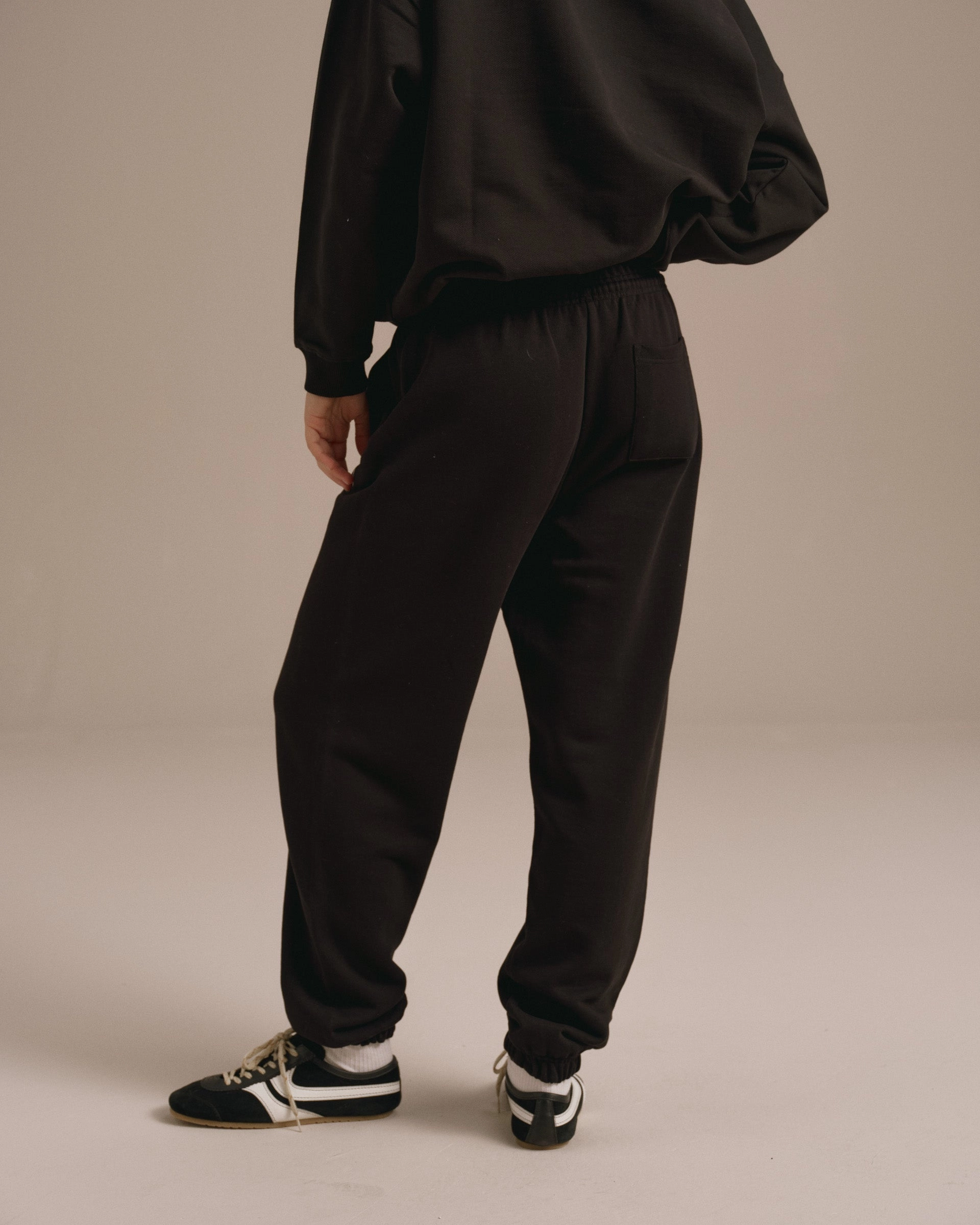 Varsity Sweatpants - Black Durable Waistband