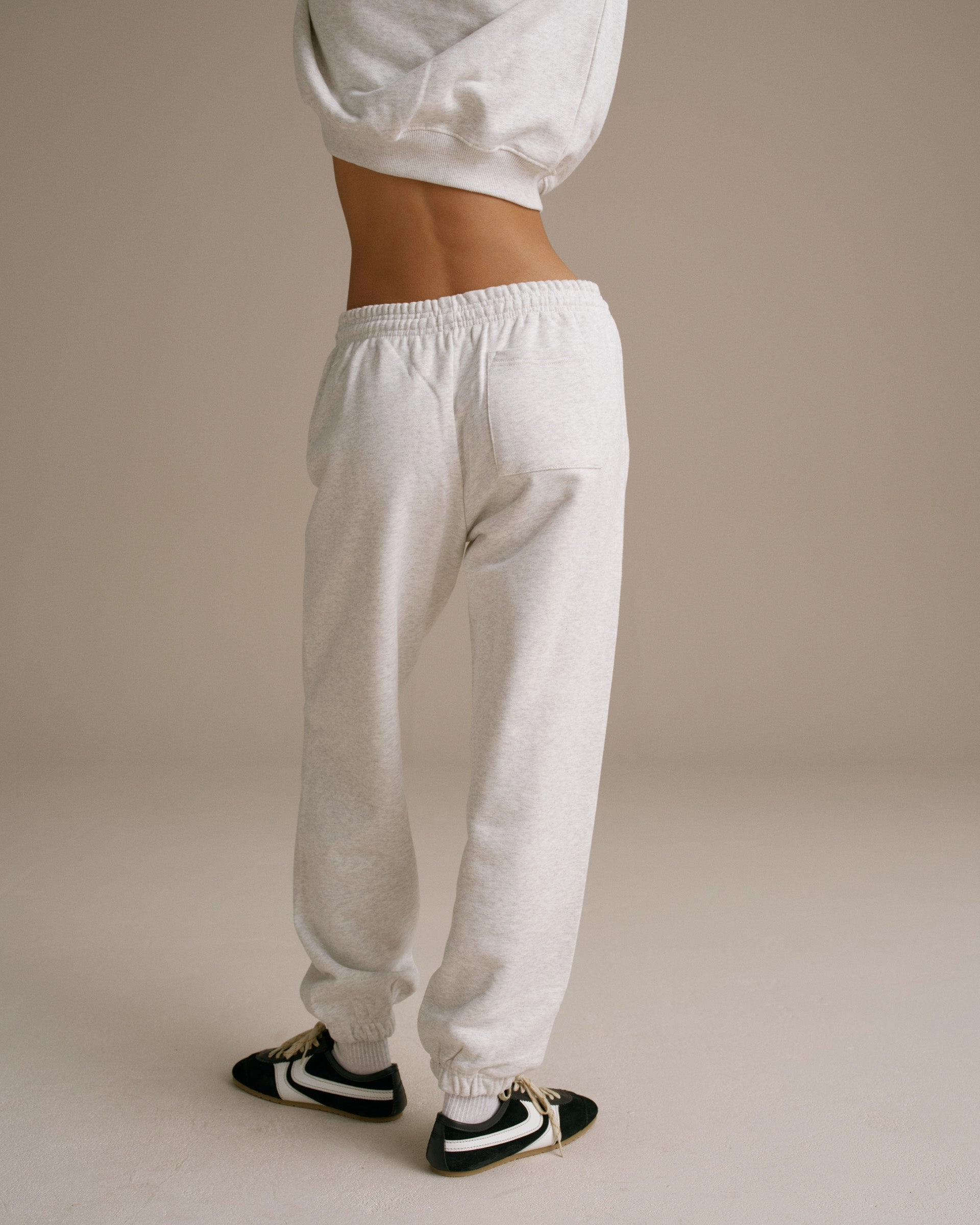 Varsity Sweatpants - Light Grey Melange/Black HighDensityWeave