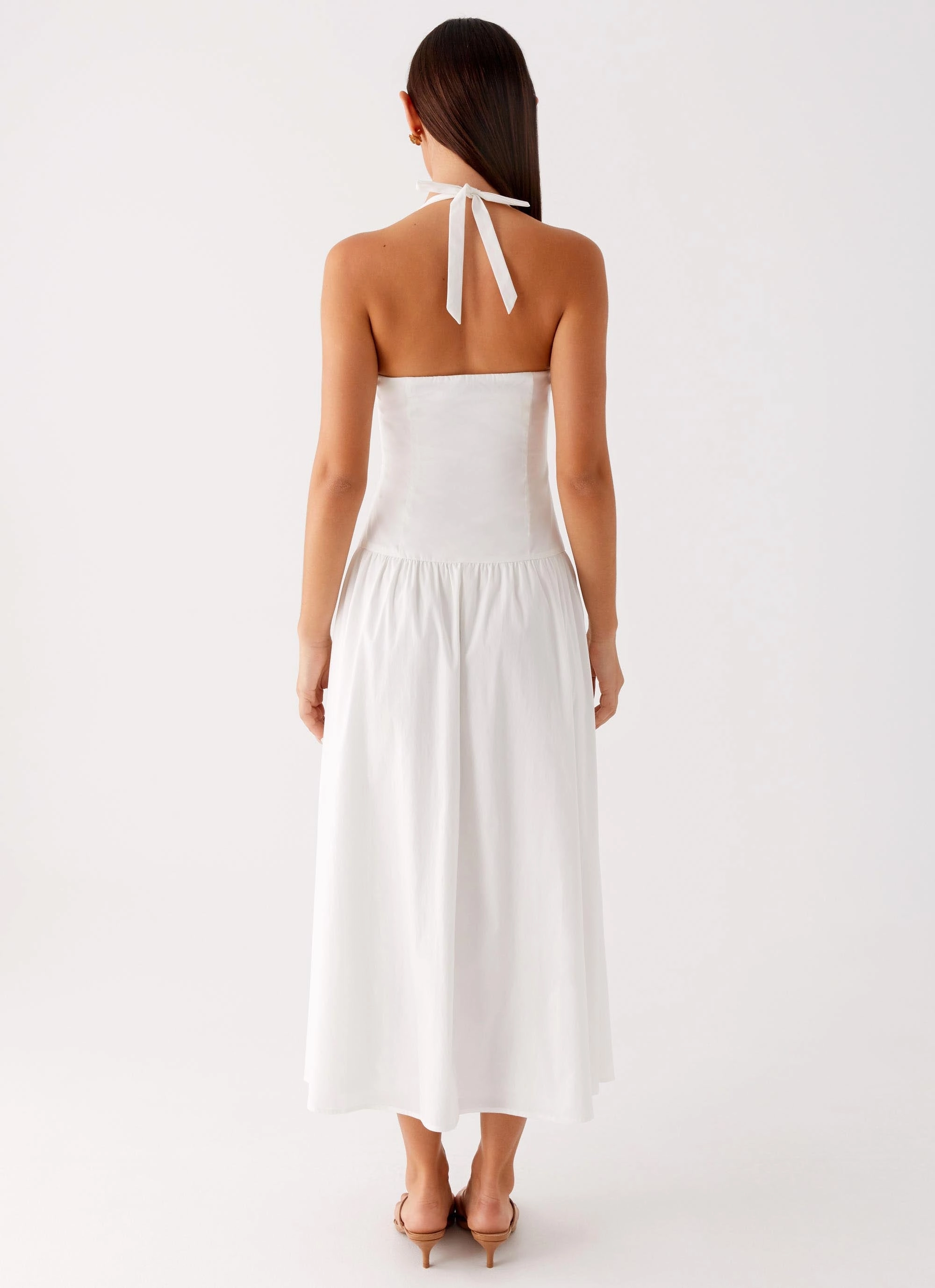 Vento Midi Dress - White Sharp Mood Happy Soul
