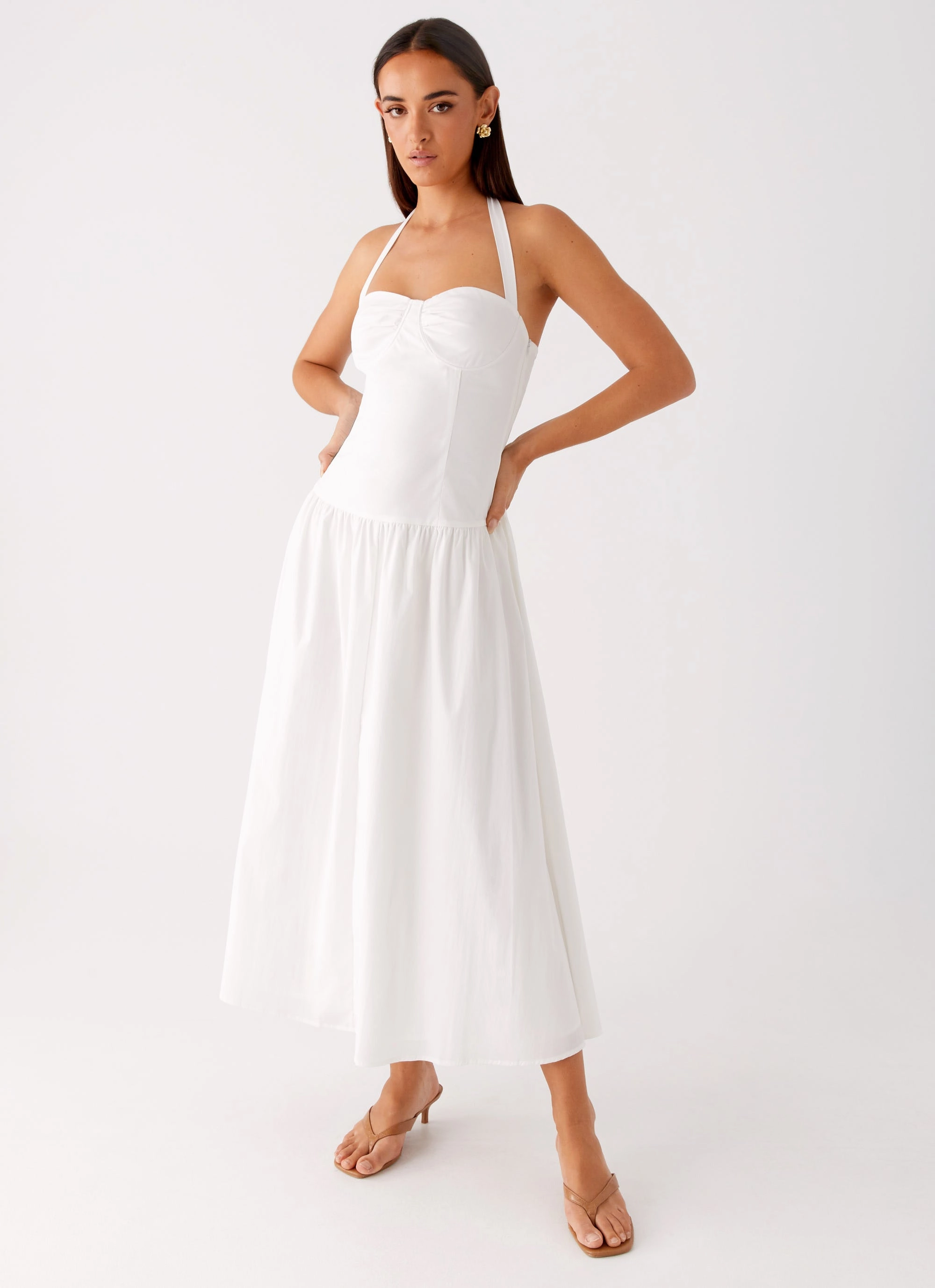 Vento Midi Dress - White Perfect Fit Look Seasonal Fit
