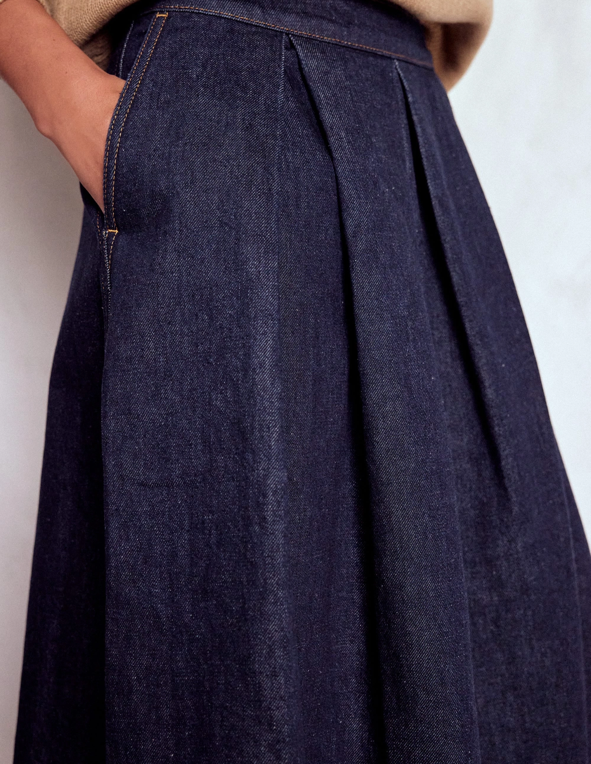 Verity Denim Midi Skirt-Indigo Style Moment