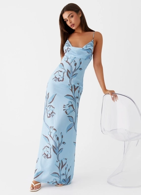 Relax Appeal Felicia Daisy Maxi Dress - Blue Floral