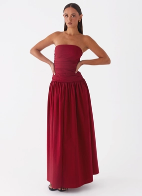 Street Elegance Carmel Maxi Dress - Merlot