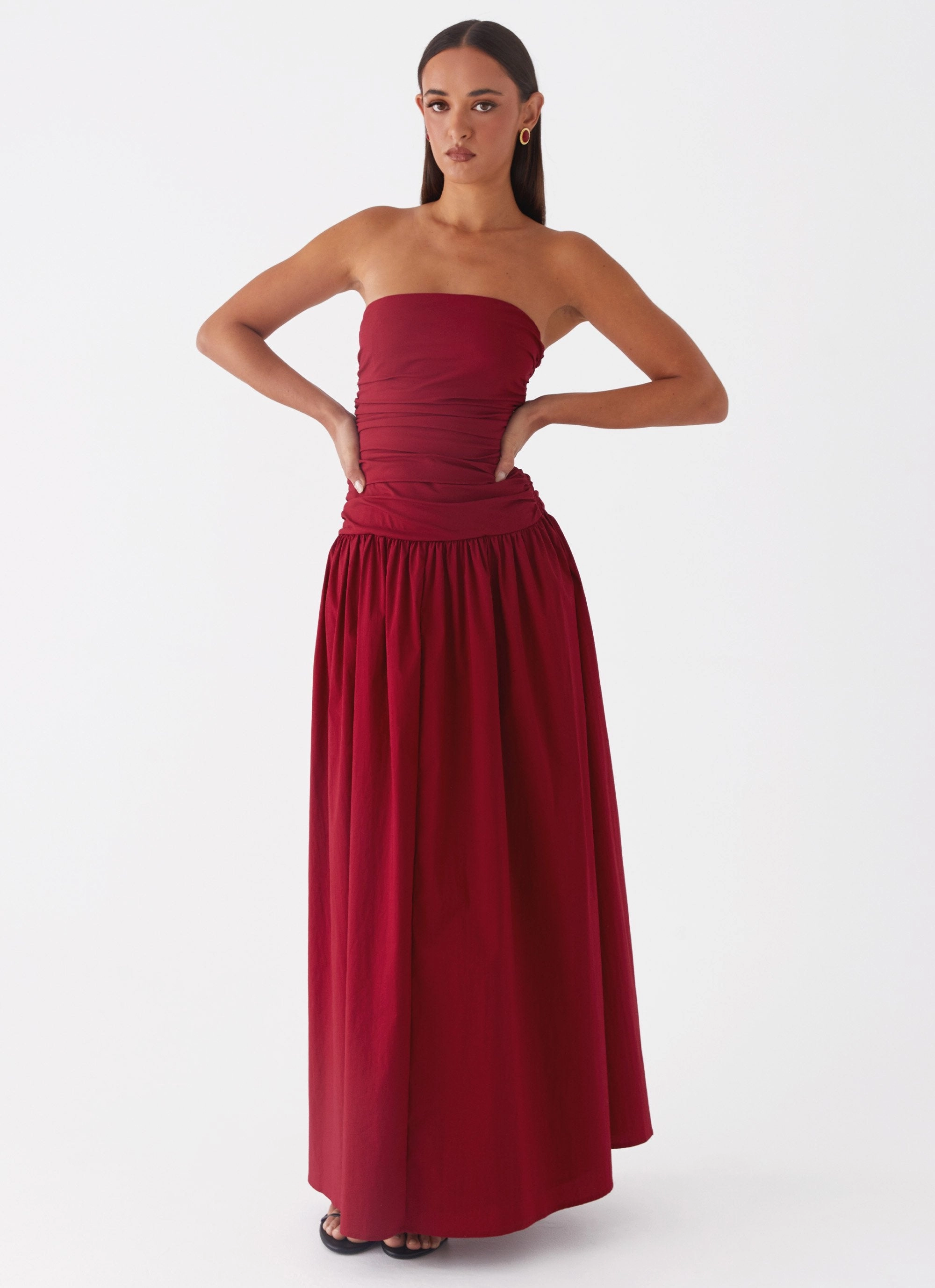 Street Elegance Carmel Maxi Dress - Merlot