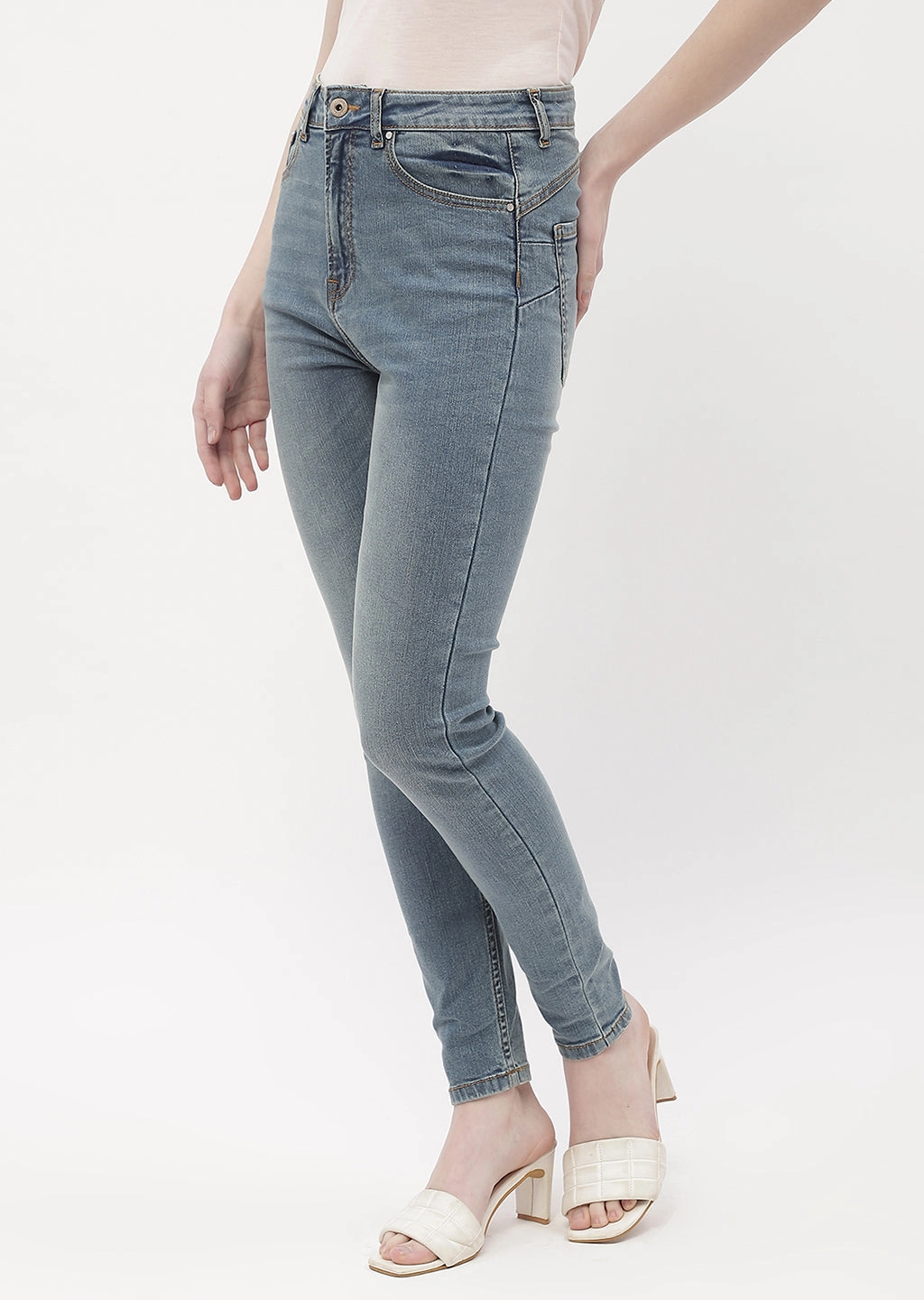 Go-To Style Ready Choice Madame Mid Rise Mid Blue Skinny Fit Jeans