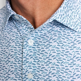 Cadet Catch and Release Printed Performance Polo Bound Edge Detailing Trendy Casual