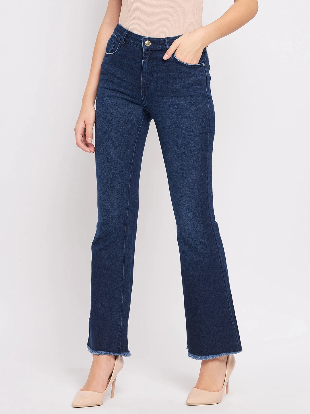 No Fade Look Comfy Waist Fit Madame Blue Denim