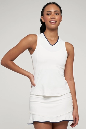 Victory Tank - White/Dark Navy Expandable