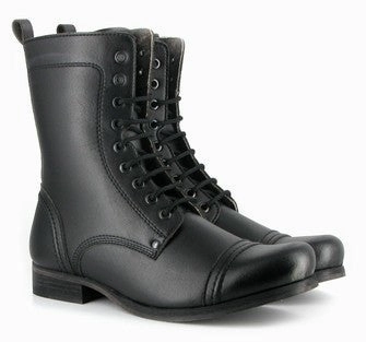Shock Absorbing Functional Minimalist Vintage Boot in Black from Vegetarian Shoes