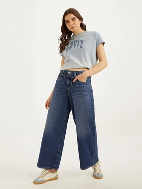 Women's Blue XL Straight Fit Mid Rise Jeans Everyday Vibrant