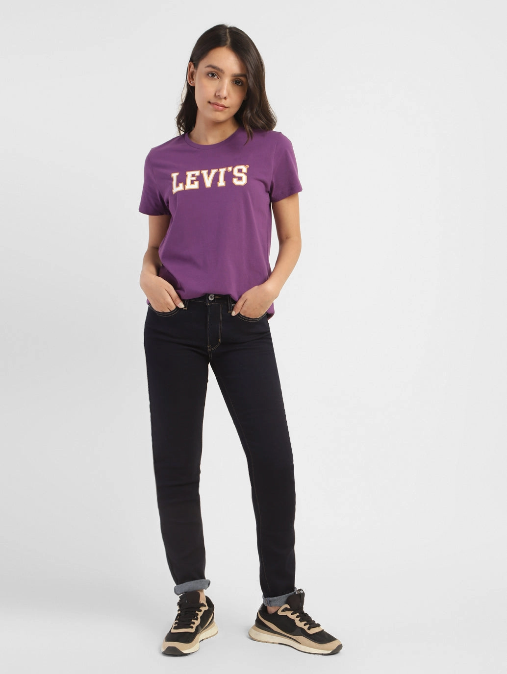 Women's 711 Blue Skinny Fit Mid Rise Jeans Great Base