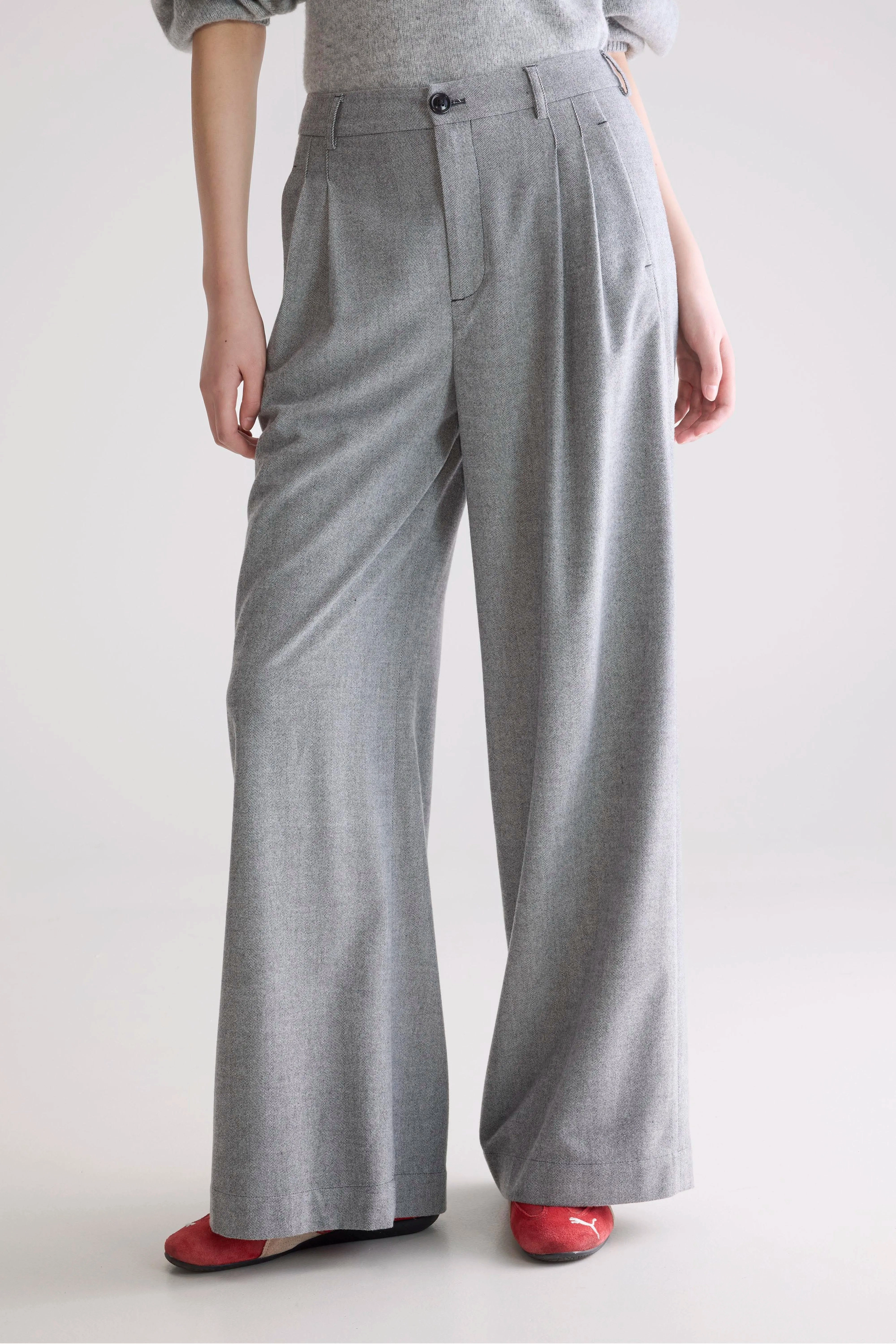 Volkert wide tailored trousers (252 / W / MID GREY) ExpandableSidePanels Performance Fit