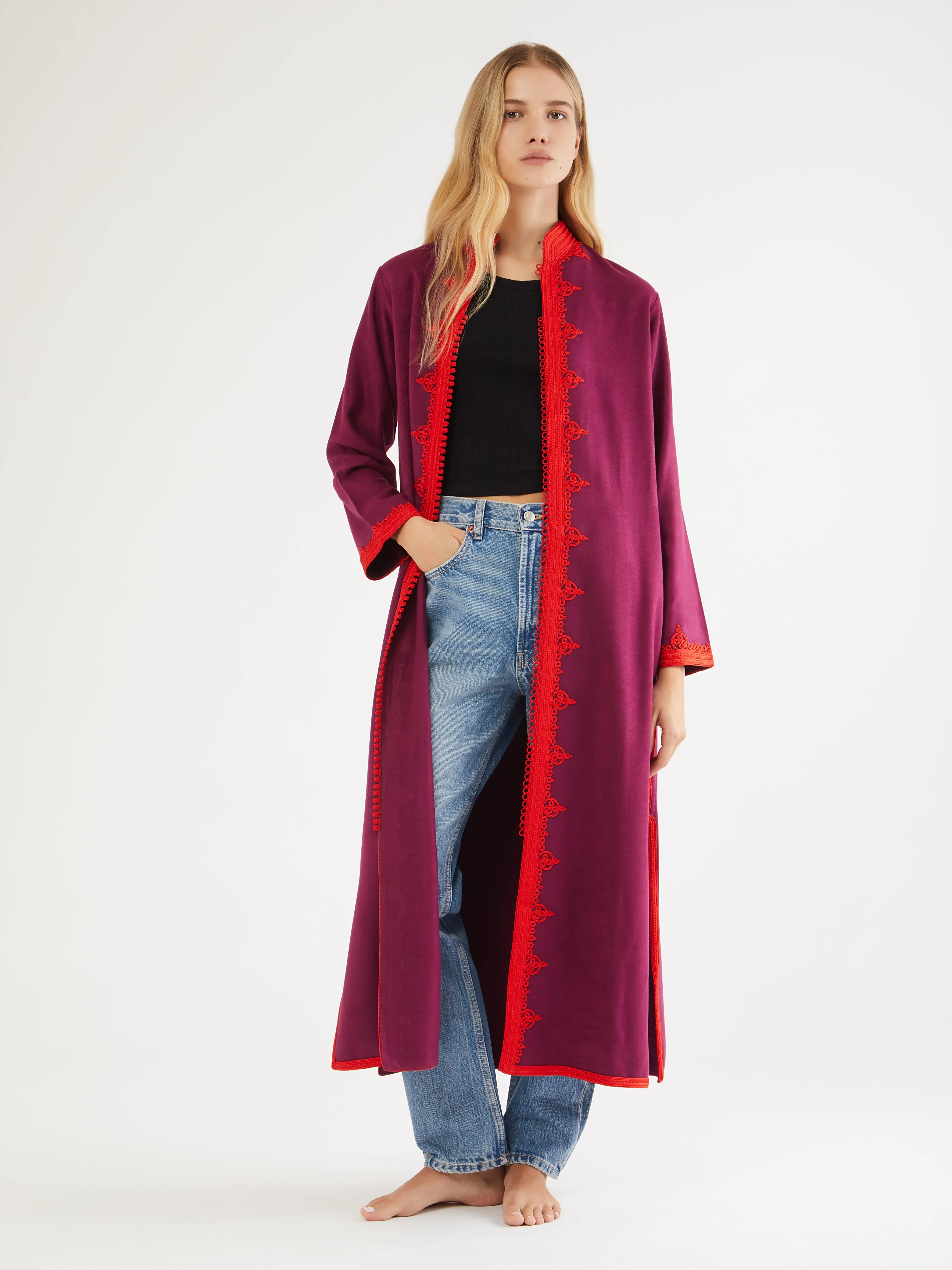 Anti Glare Trim Lightweight insulation Moroccan cashmere coat
