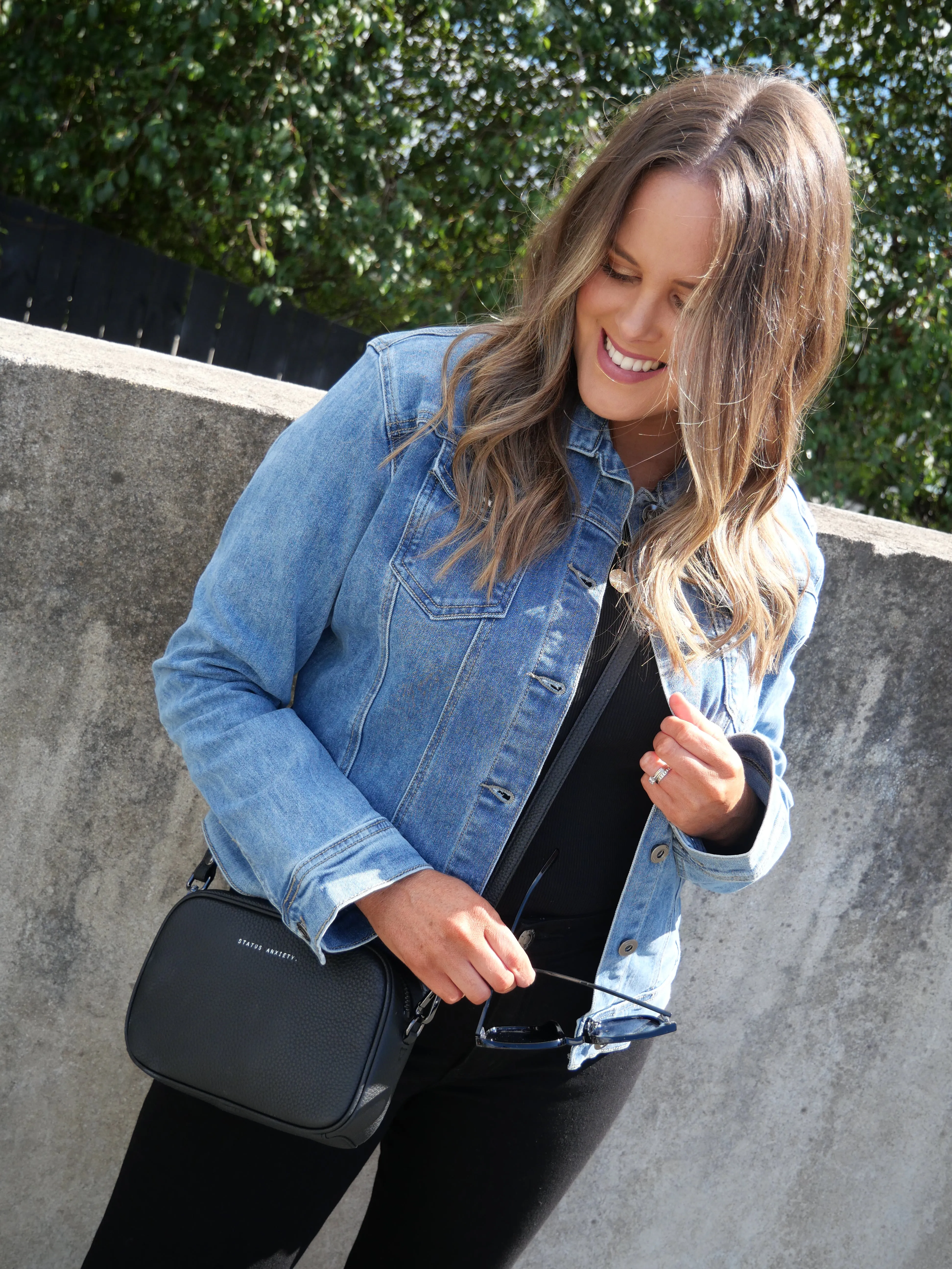 ReinforcedElasticHem Light Reflective Zippers Wakee Jamie Denim Jacket