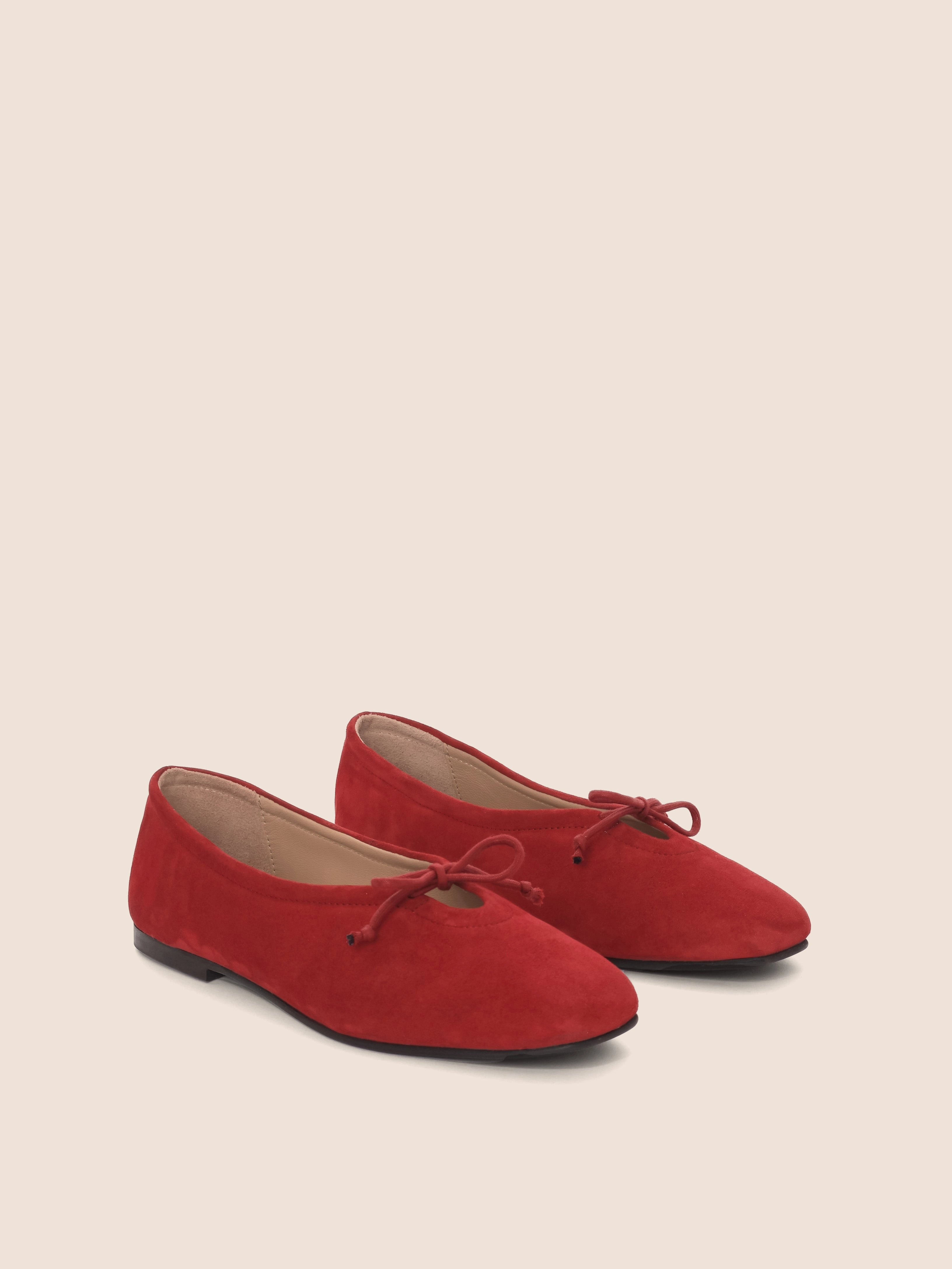 Prato Cherry Suede Ballerina Kind Glow