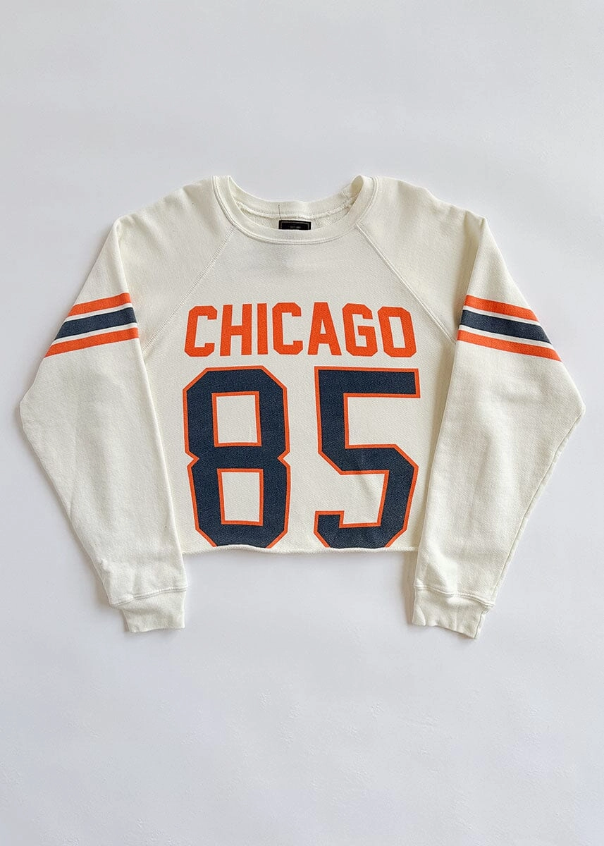 Chicago 85 Crop Crewneck - White Layer Ready Cozy All-Day