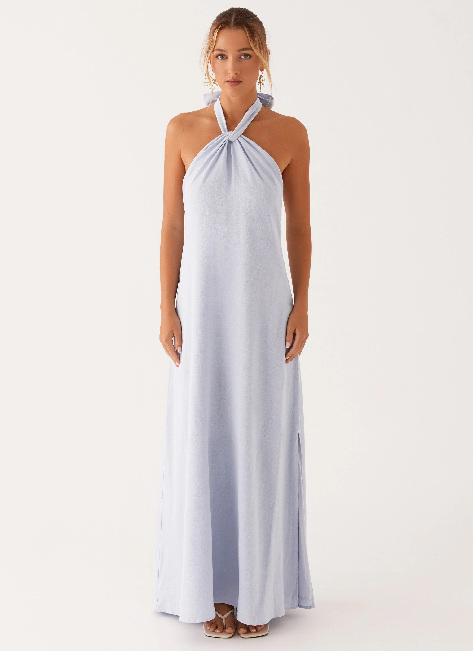 Golden Child Linen Maxi Dress - Blue Day Fit